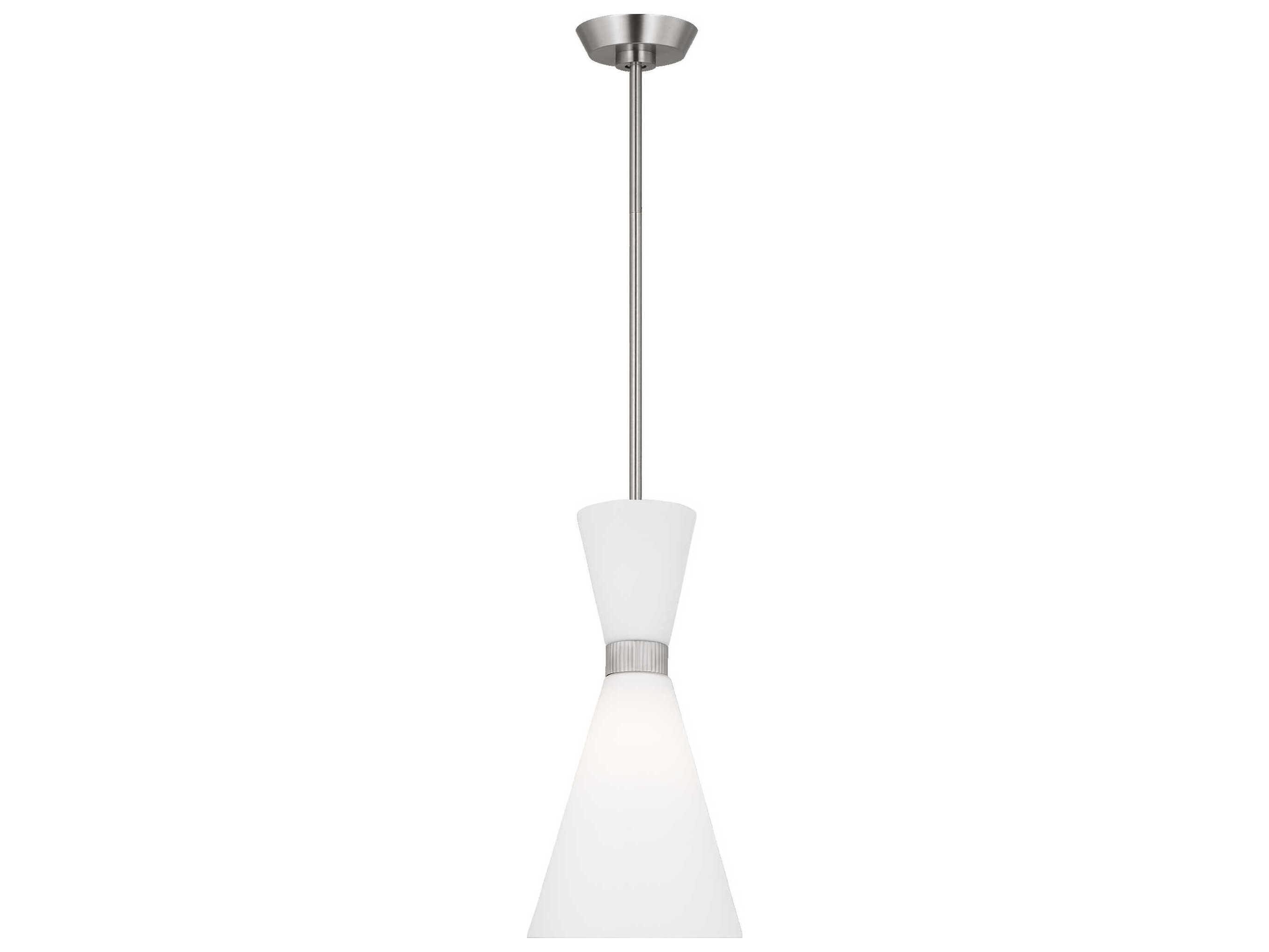 Visual Comfort Studio Belcarra 1-Light Brushed Steel Mini Pendant