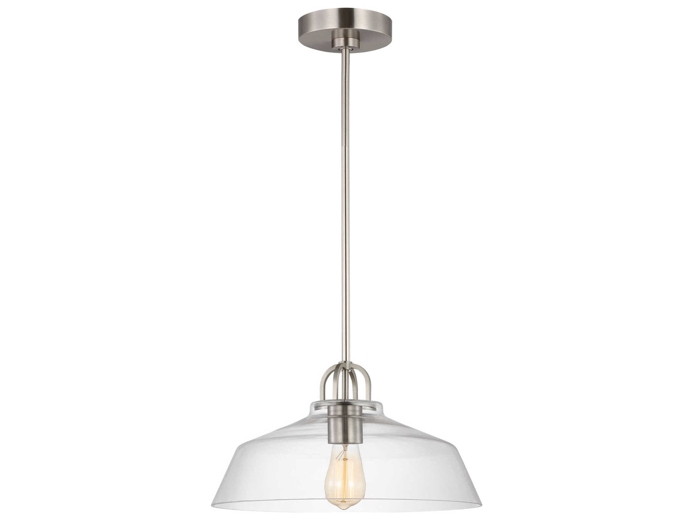 Visual Comfort Studio Payton 1-Light Brushed Steel Pendant