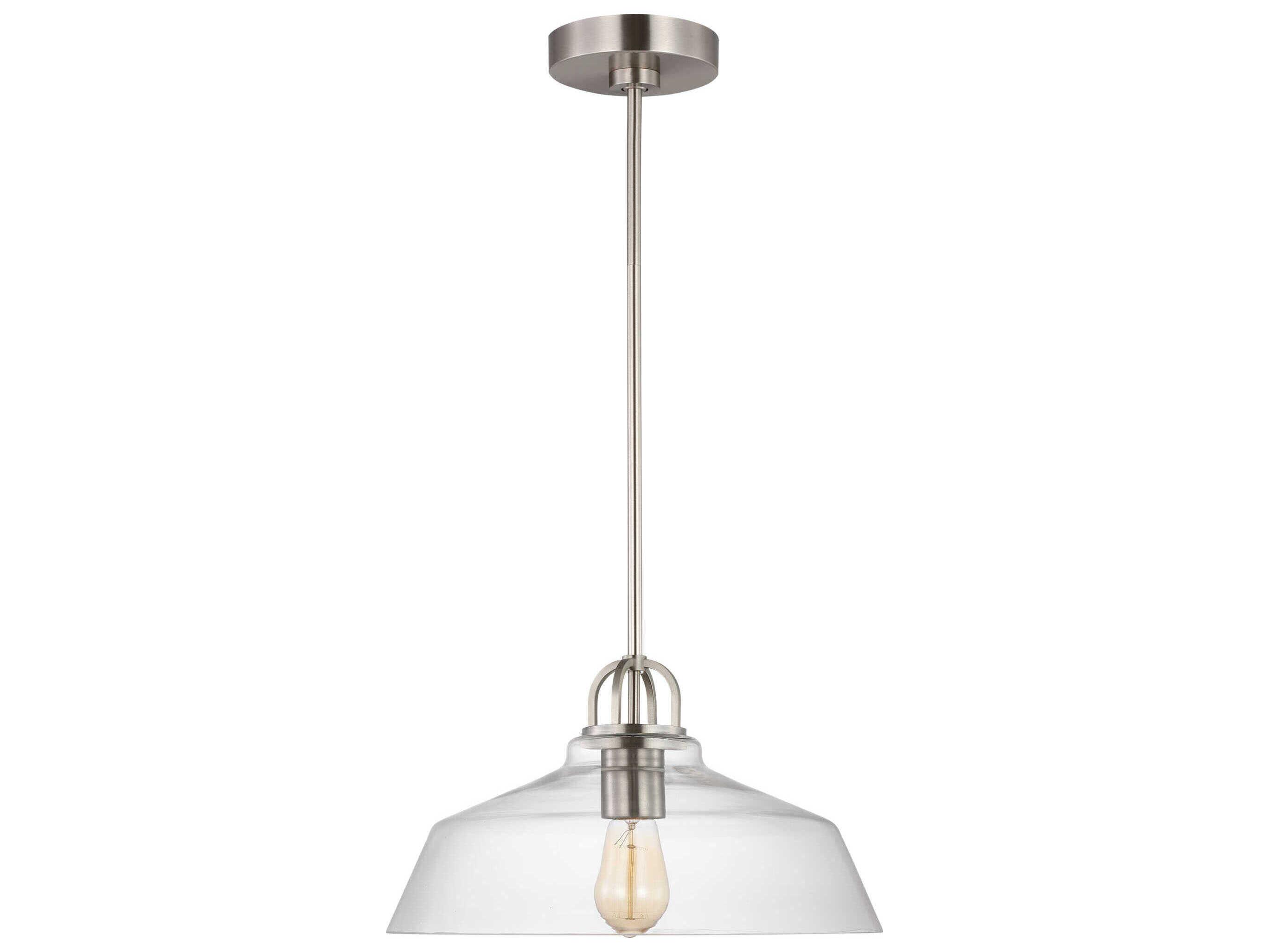 Visual Comfort Studio Payton 1-Light Brushed Steel Pendant