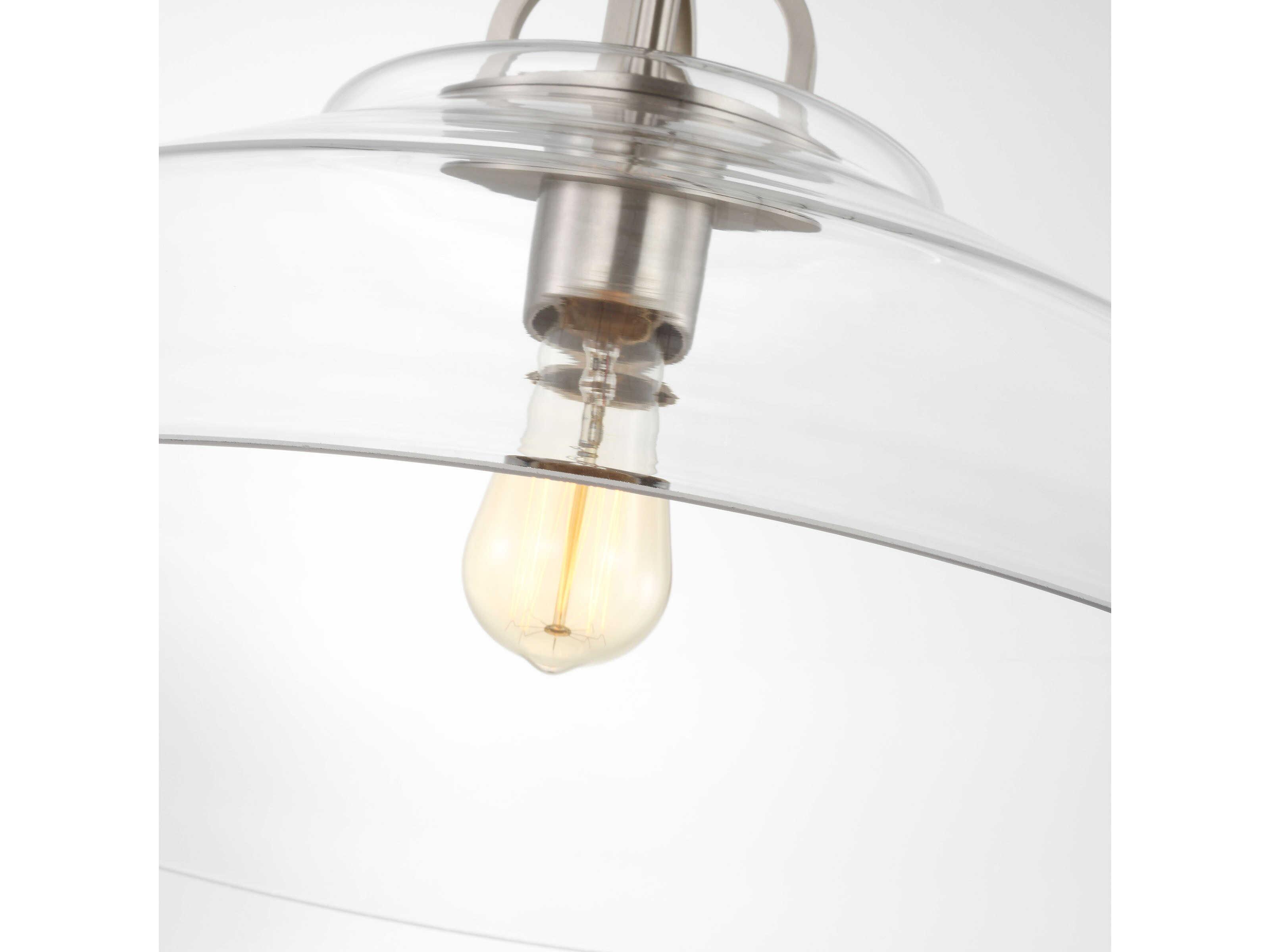 Visual Comfort Studio Payton 1-Light Brushed Steel Pendant