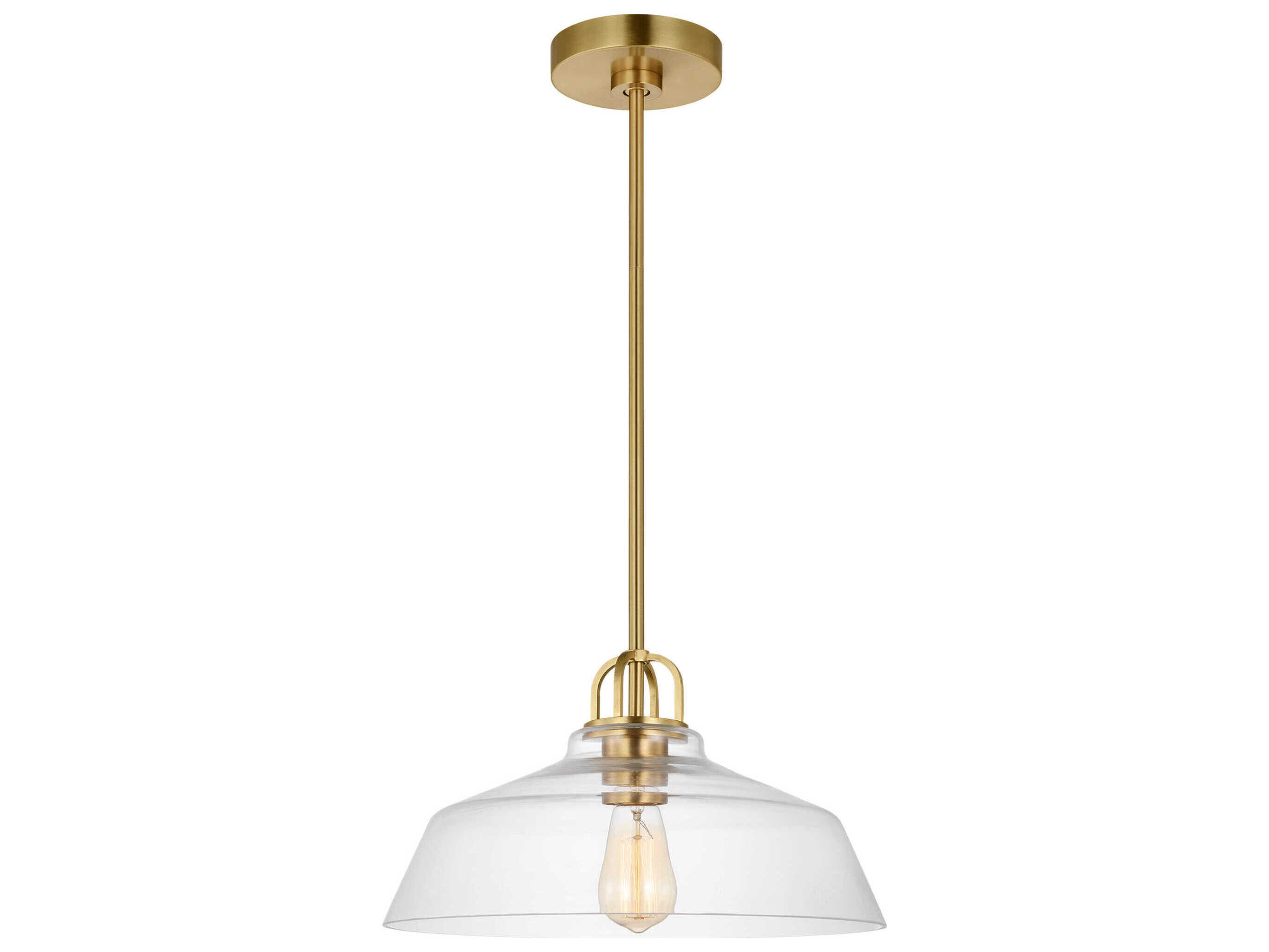 Visual Comfort Studio Payton 1-Light Satin Brass Pendant