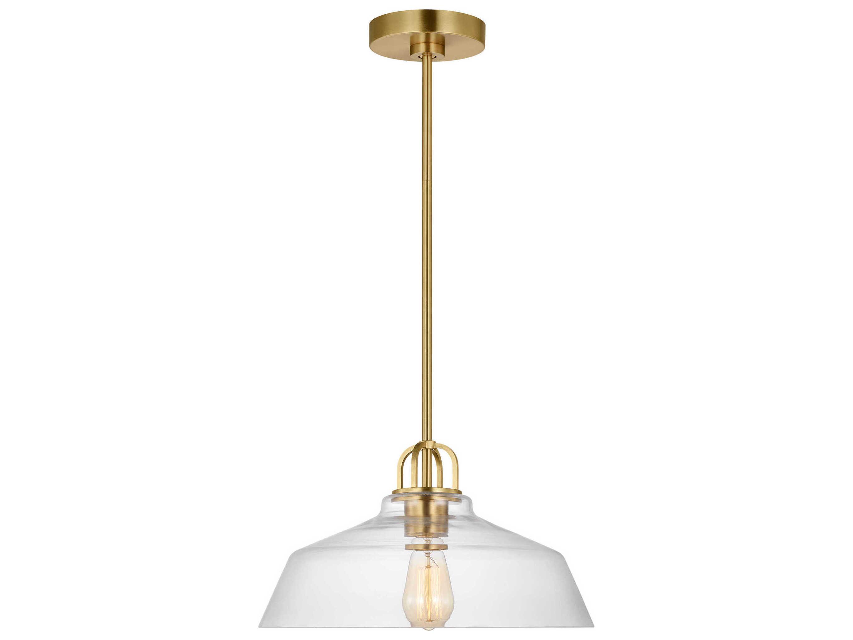 Visual Comfort Studio Payton 1-Light Satin Brass Pendant
