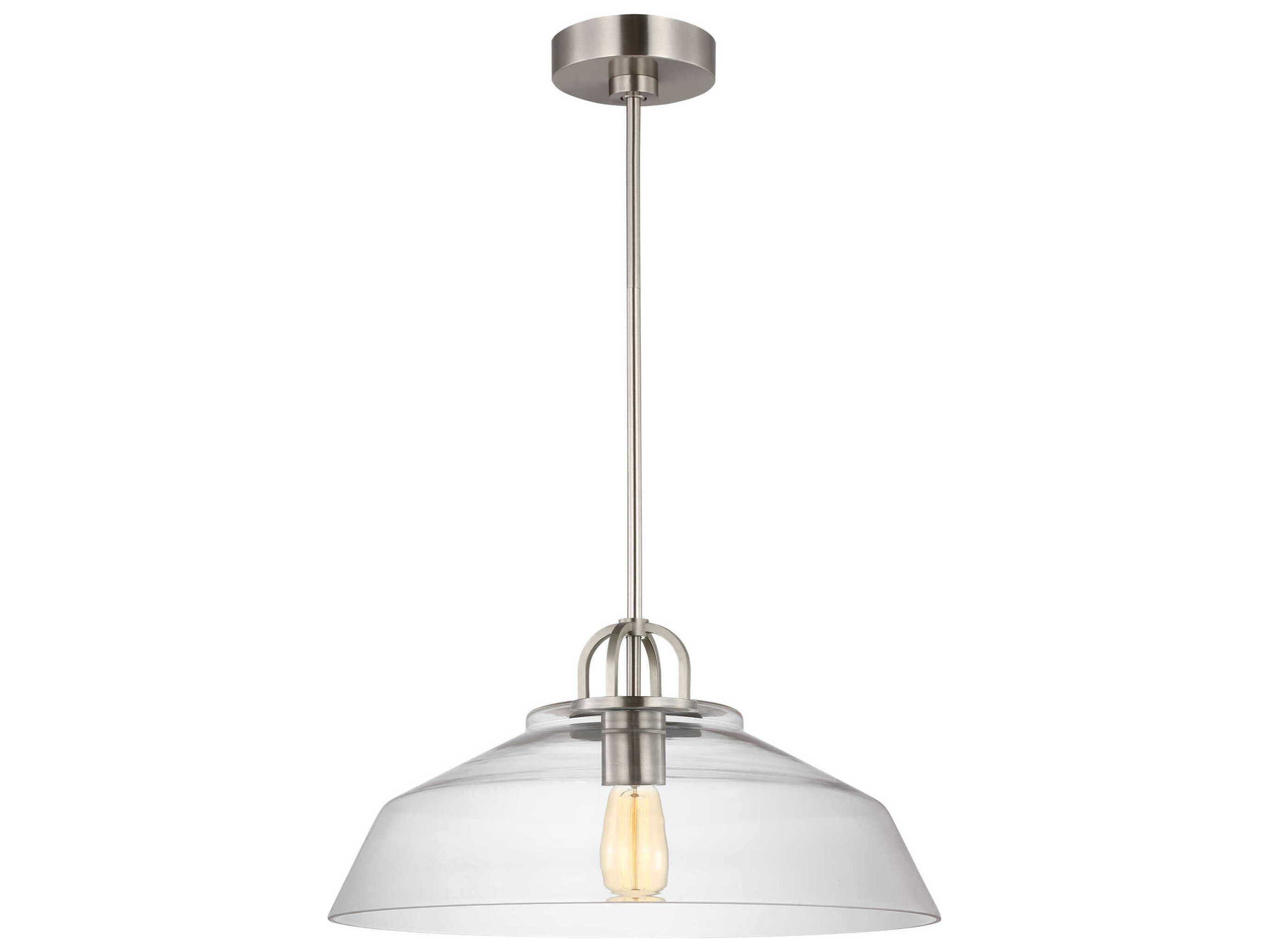 Visual Comfort Studio Payton 1-Light Brushed Steel Pendant