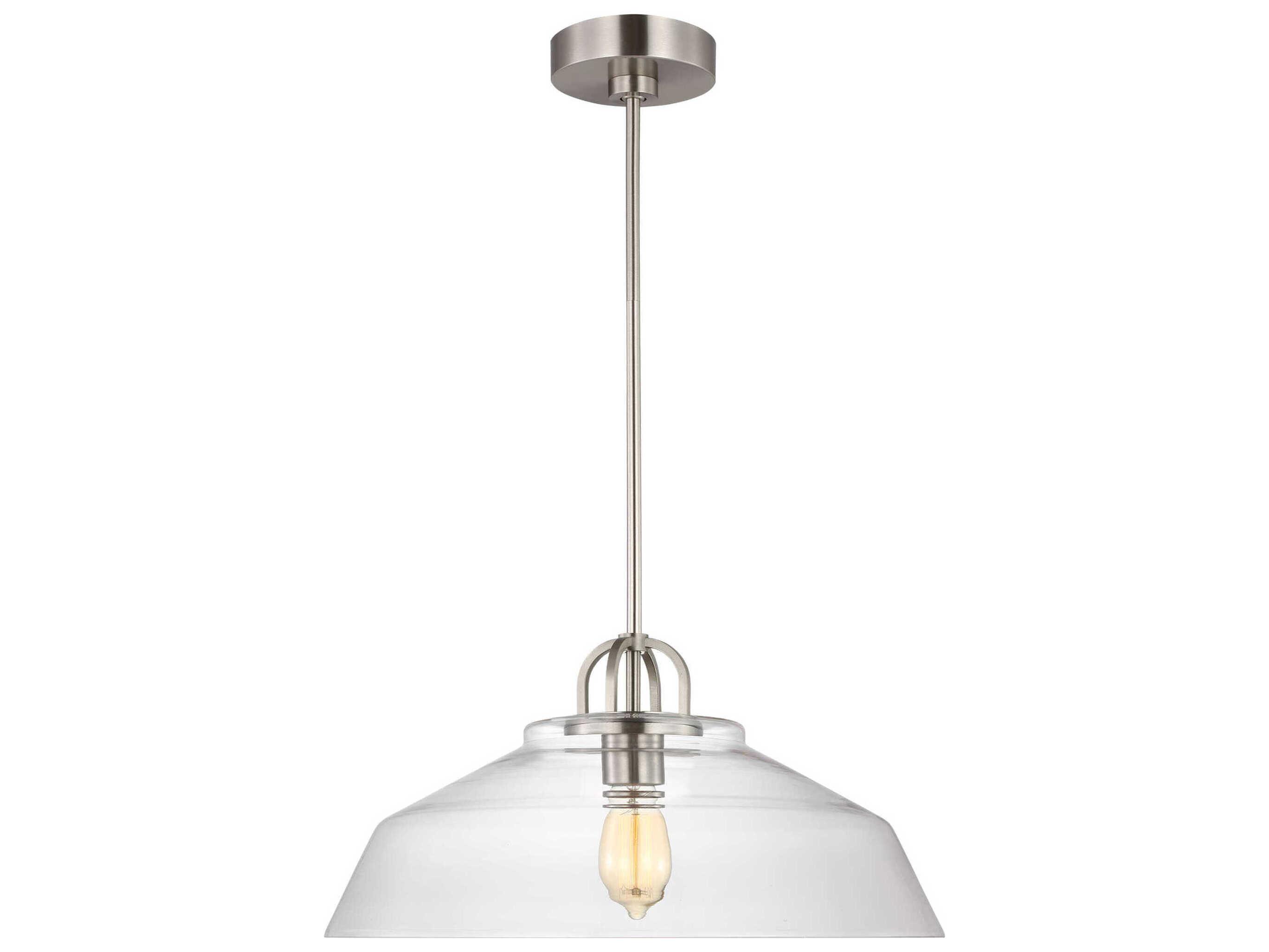 Visual Comfort Studio Payton 1-Light Brushed Steel Pendant