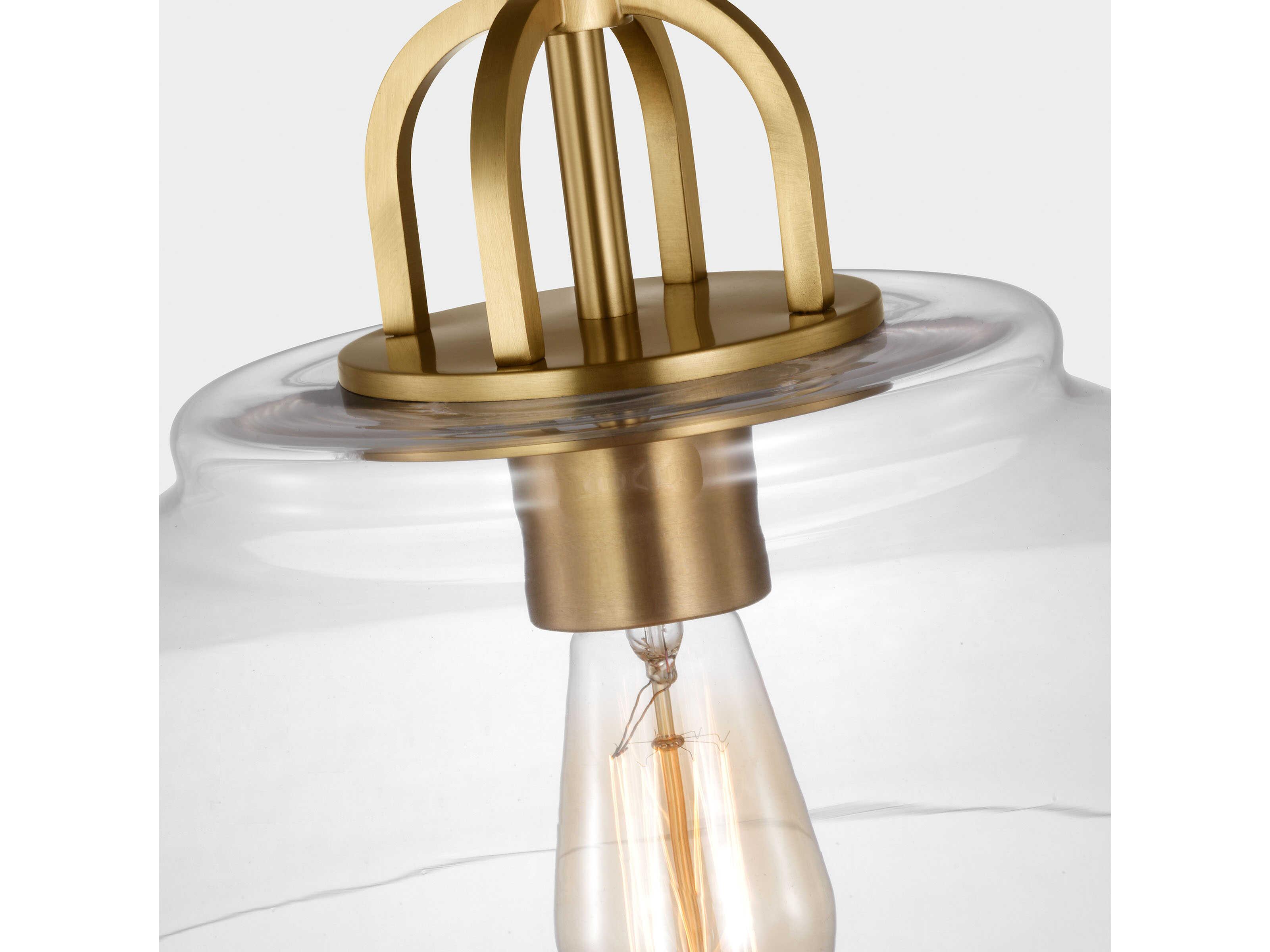 Visual Comfort Studio Payton 1-Light Satin Brass Pendant