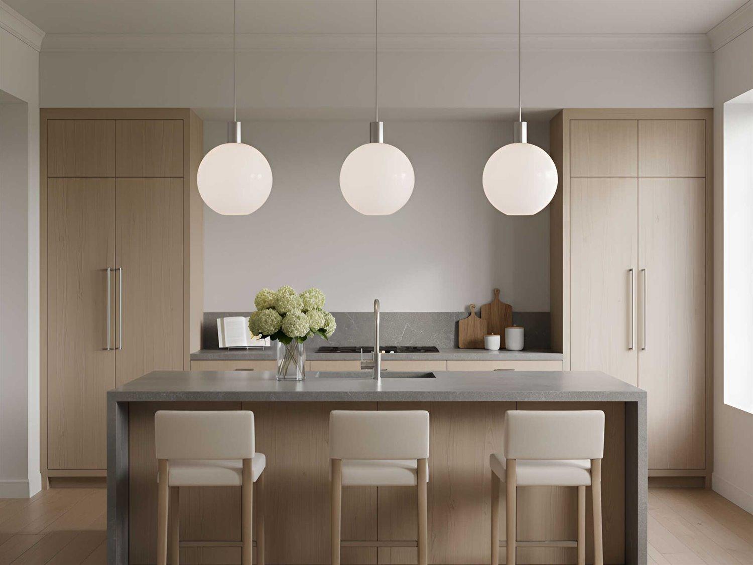 Visual Comfort Studio Colewood 1-Light Brushed Nickel Globe Pendant