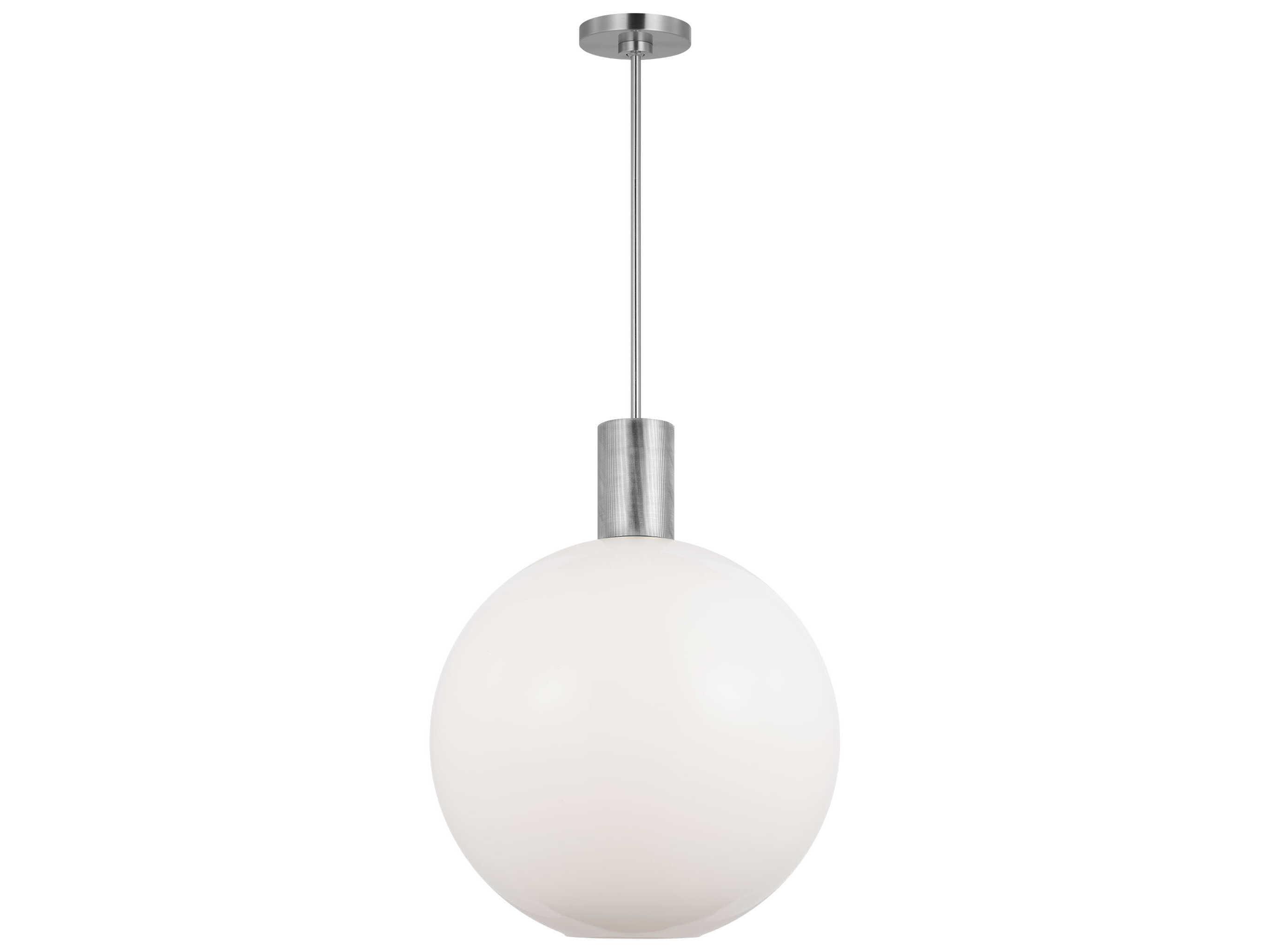 Visual Comfort Studio Colewood 1-Light Brushed Nickel Globe Pendant