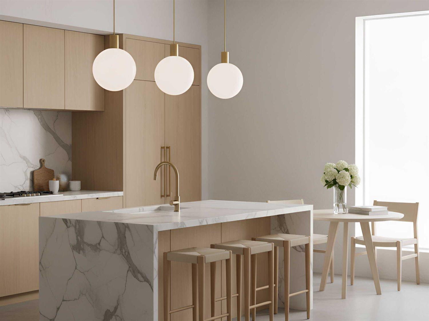 Visual Comfort Studio Colewood 1-Light Satin Brass Globe Pendant