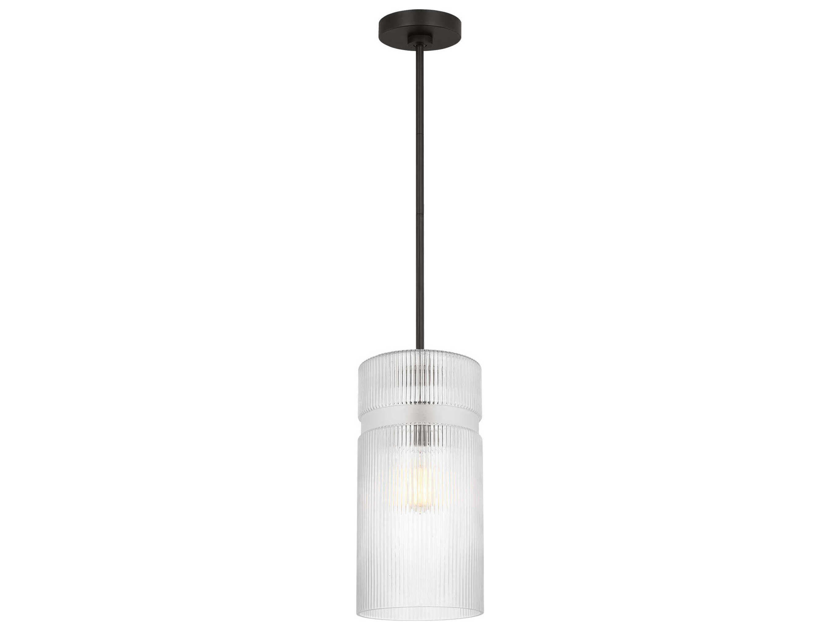 Visual Comfort Studio Liouet 1-Light Midnight Black Cylinder Mini Pendant