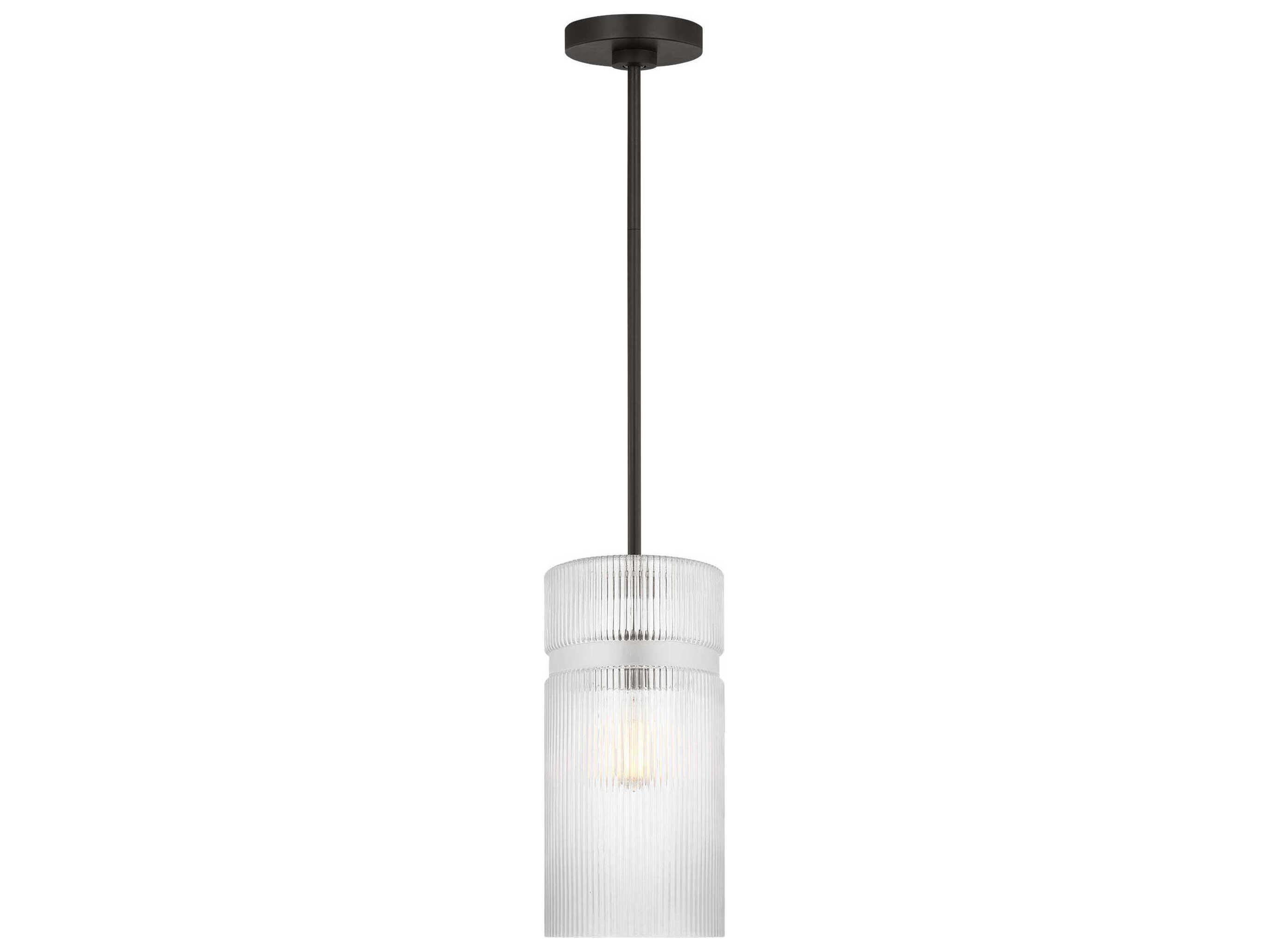Visual Comfort Studio Liouet 1-Light Midnight Black Cylinder Mini Pendant