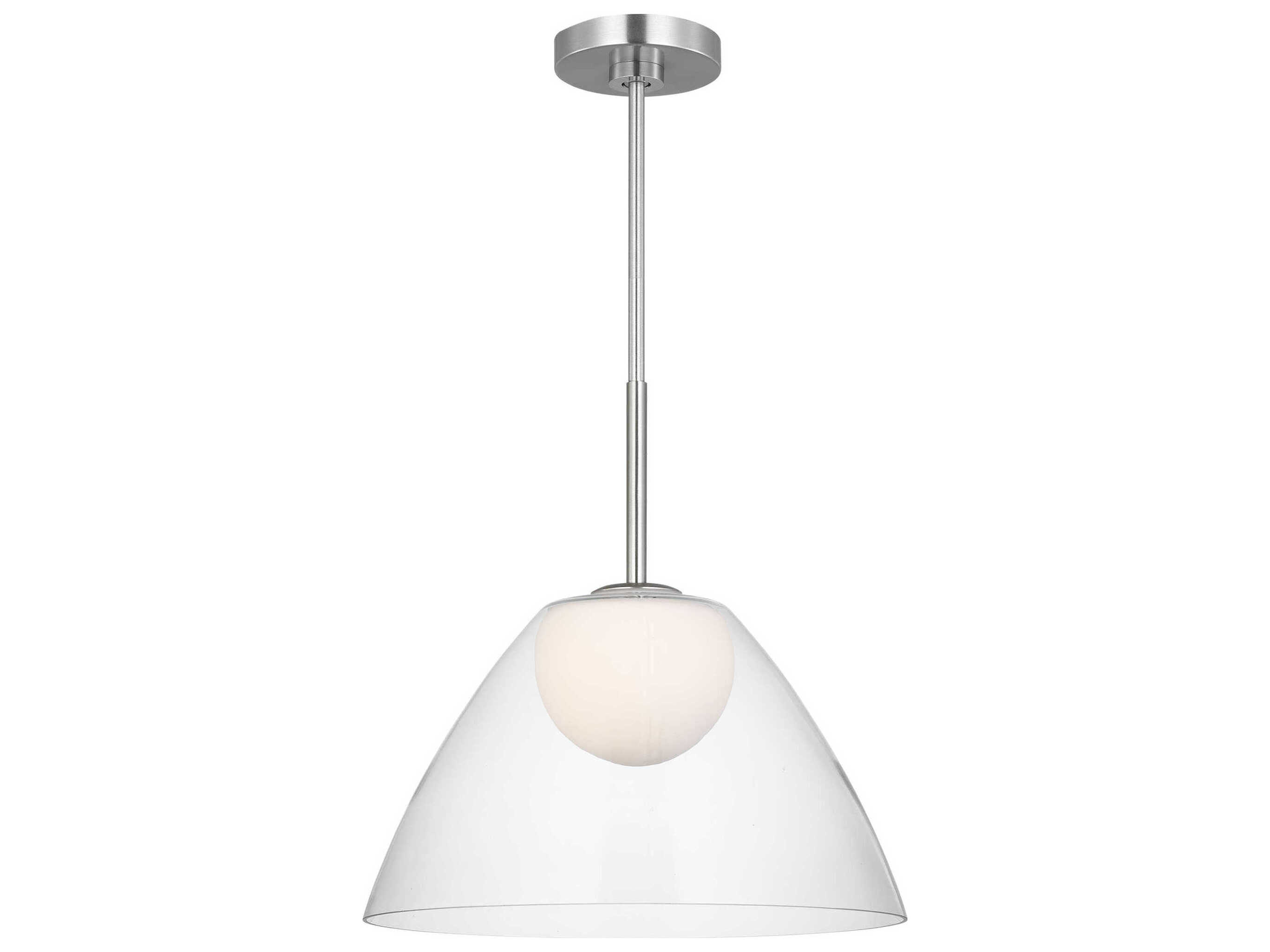 Visual Comfort Studio Suma 1-Light Brushed Nickel Dome Pendant