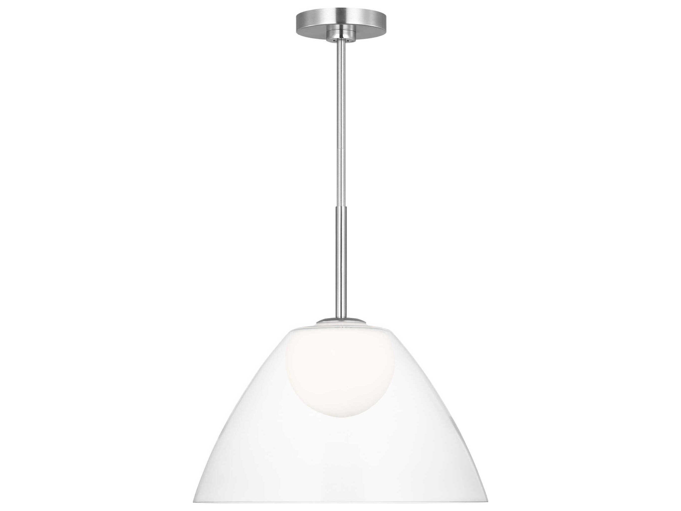 Visual Comfort Studio Suma 1-Light Brushed Nickel Dome Pendant