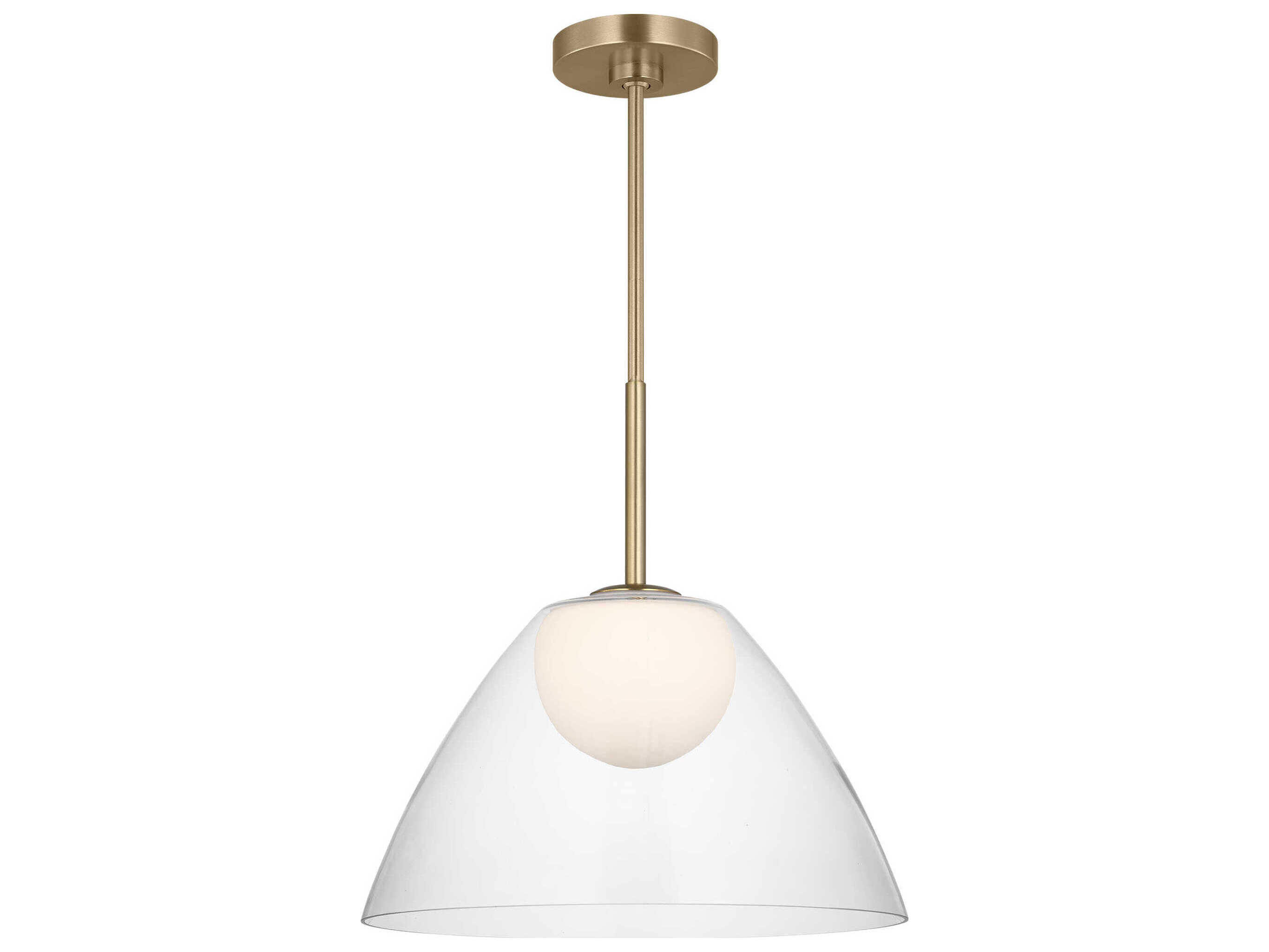 Visual Comfort Studio Suma 1-Light Satin Brass Dome Pendant