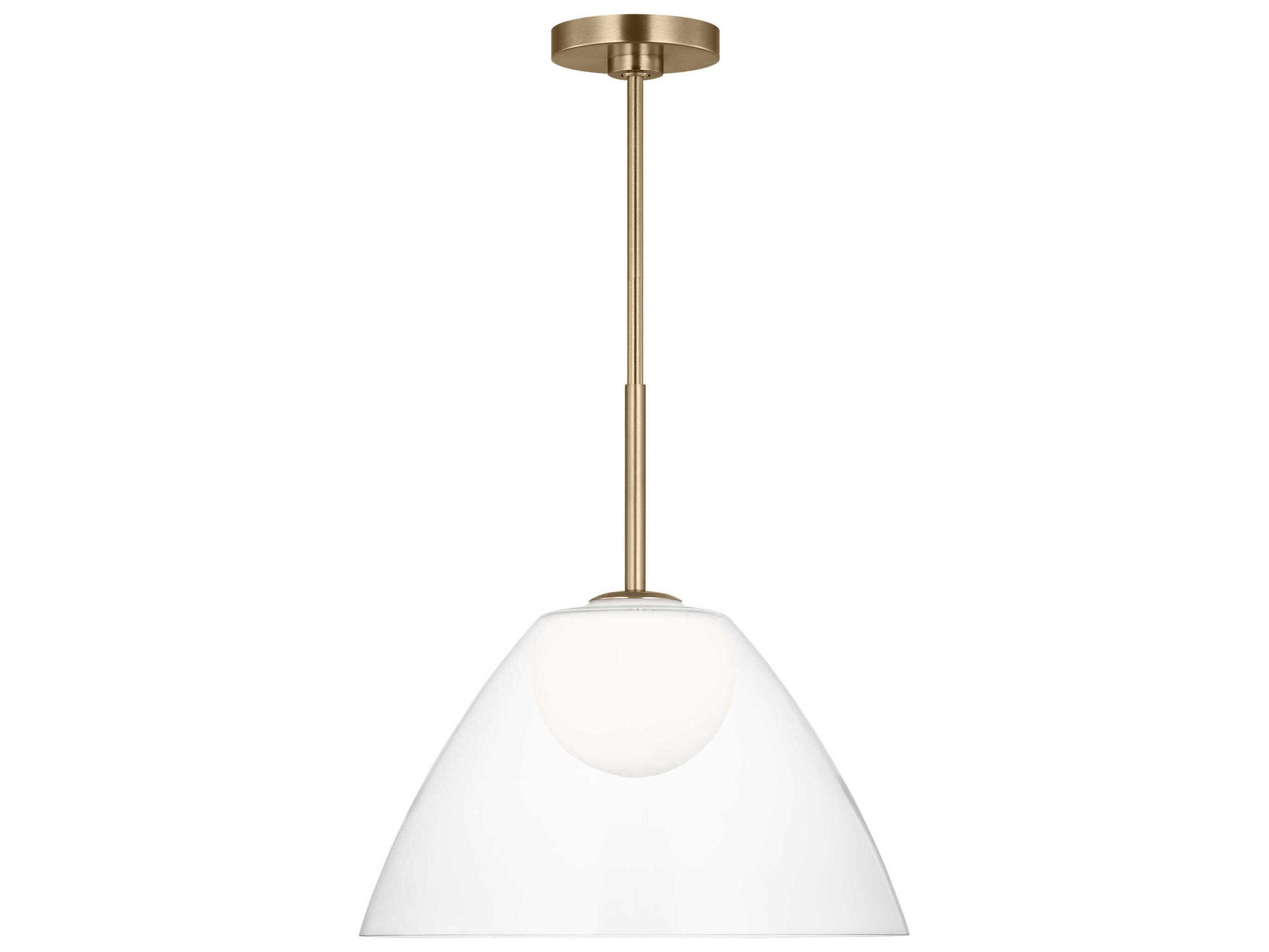 Visual Comfort Studio Suma 1-Light Satin Brass Dome Pendant