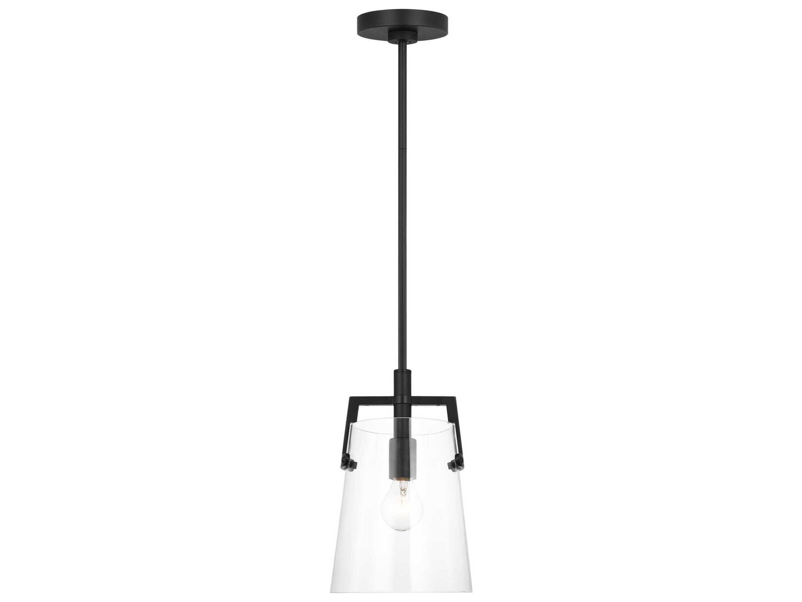Visual Comfort Studio Crofton 1-Light Midnight Black Cylinder Mini Pendant