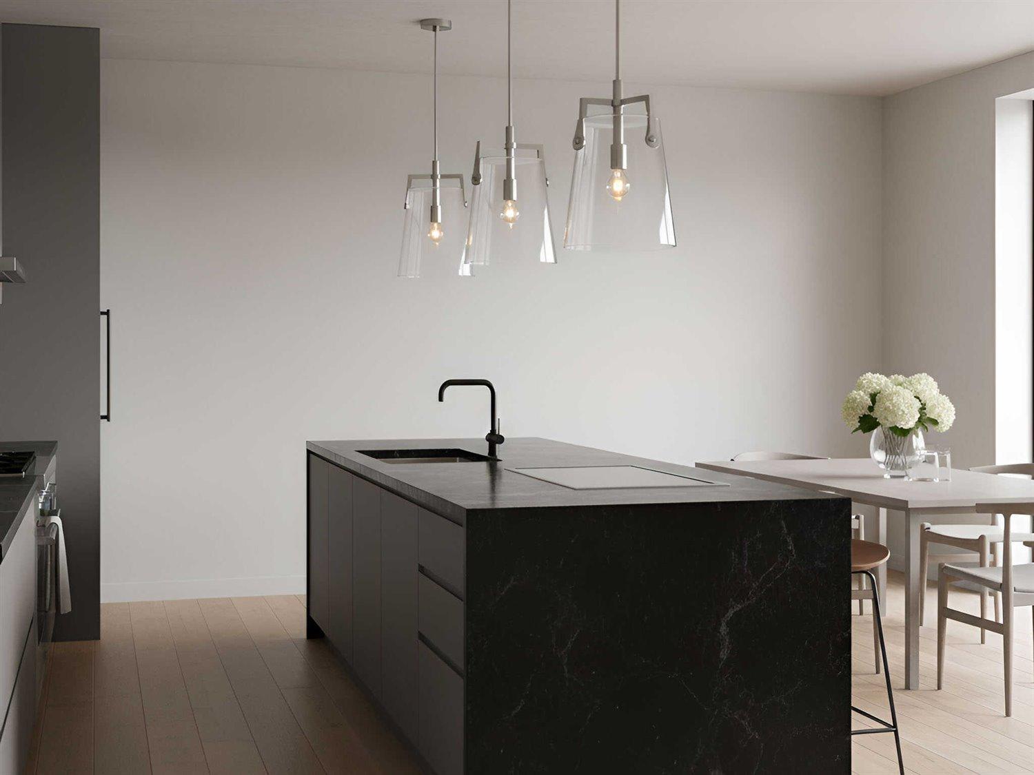 Visual Comfort Studio Crofton 1-Light Brushed Nickel Cylinder Mini Pendant