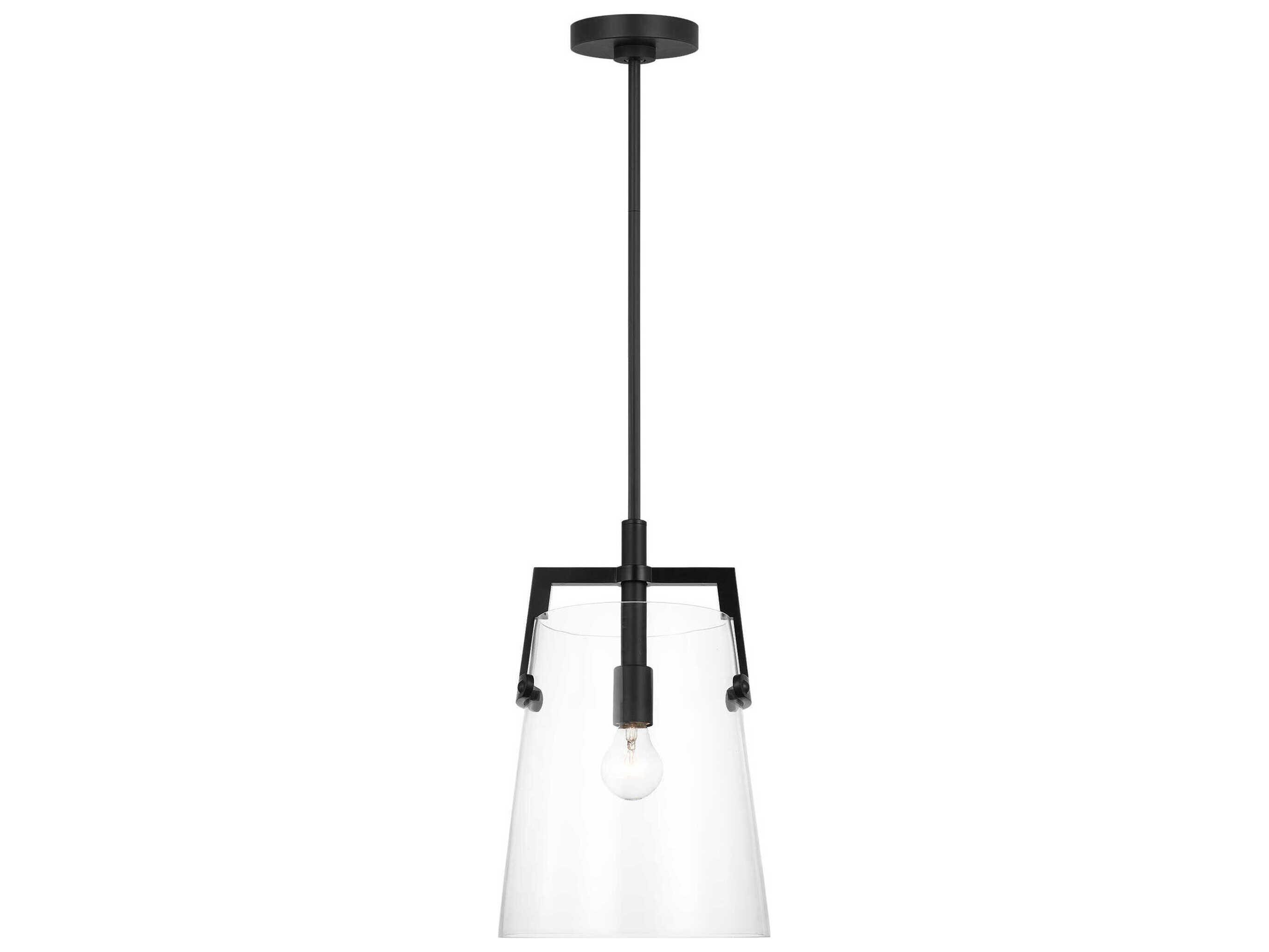 Visual Comfort Studio Crofton 1-Light Midnight Black Cylinder Mini Pendant