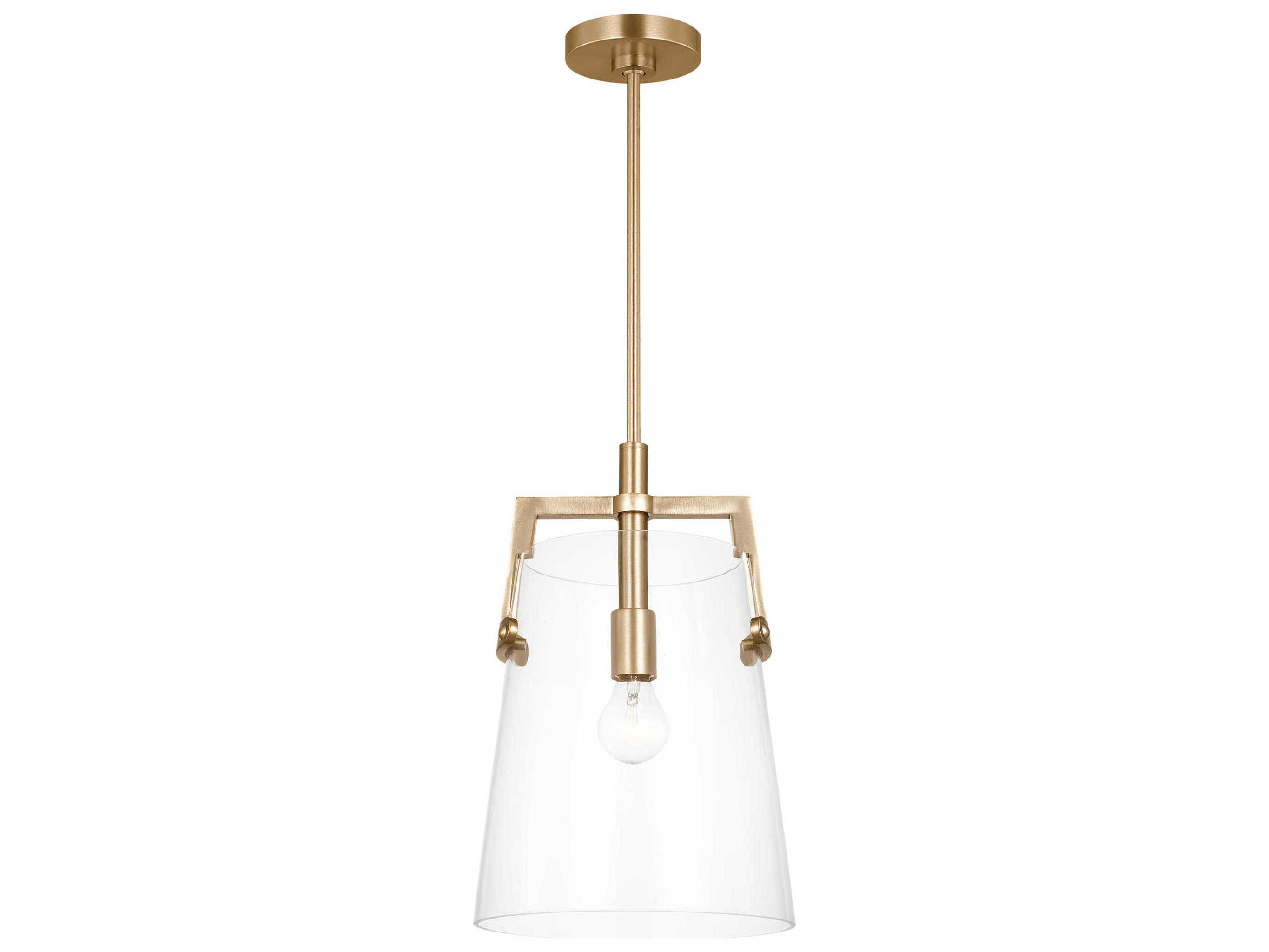 Visual Comfort Studio Crofton 1-Light Satin Brass Cylinder Mini Pendant