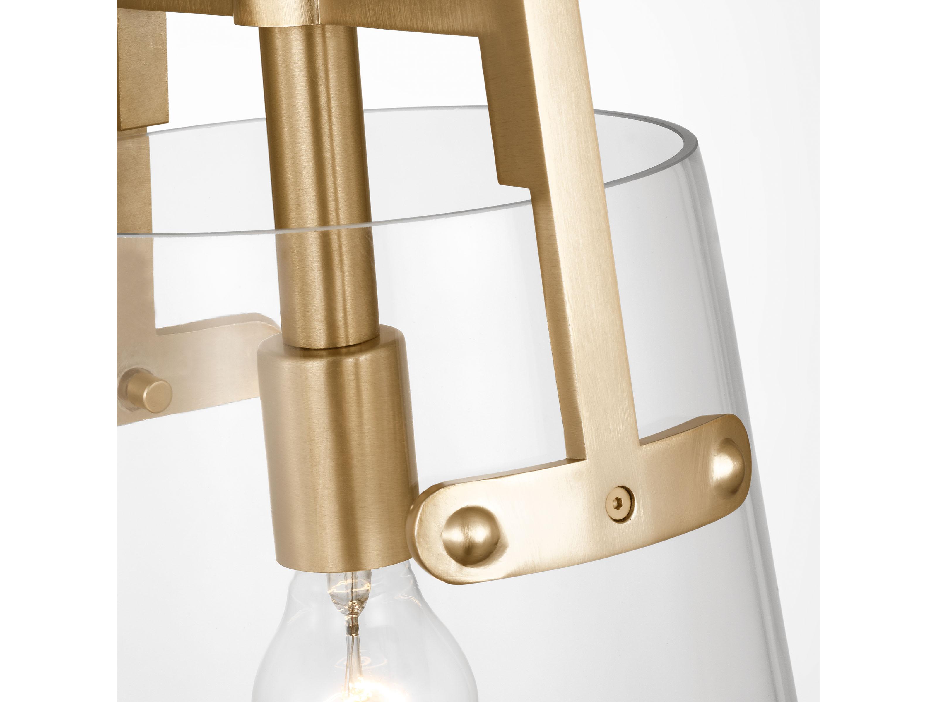 Visual Comfort Studio Crofton 1-Light Satin Brass Cylinder Mini Pendant