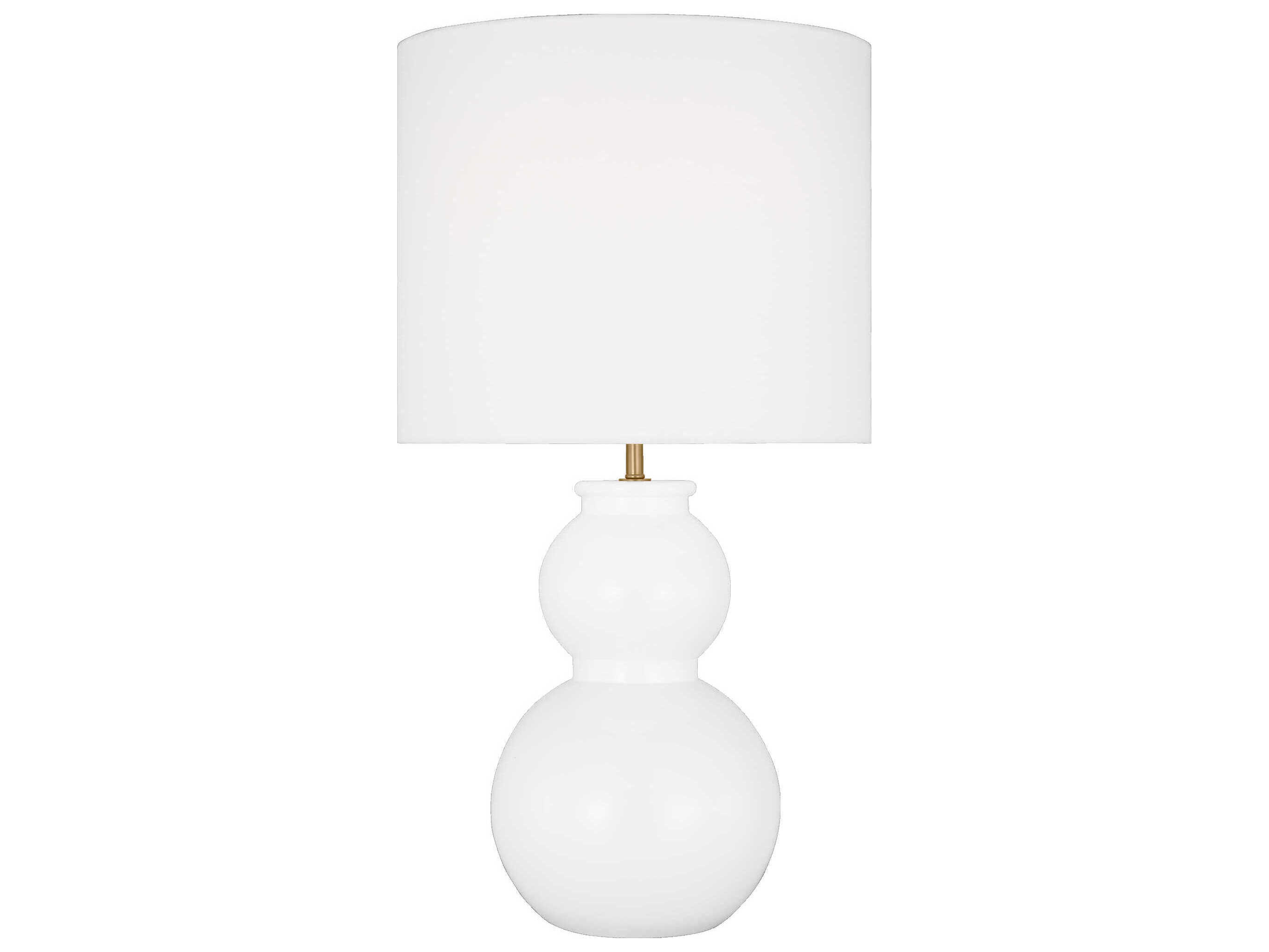 Visual Comfort Studio Buckley Gloss White Linen Buffet Lamp