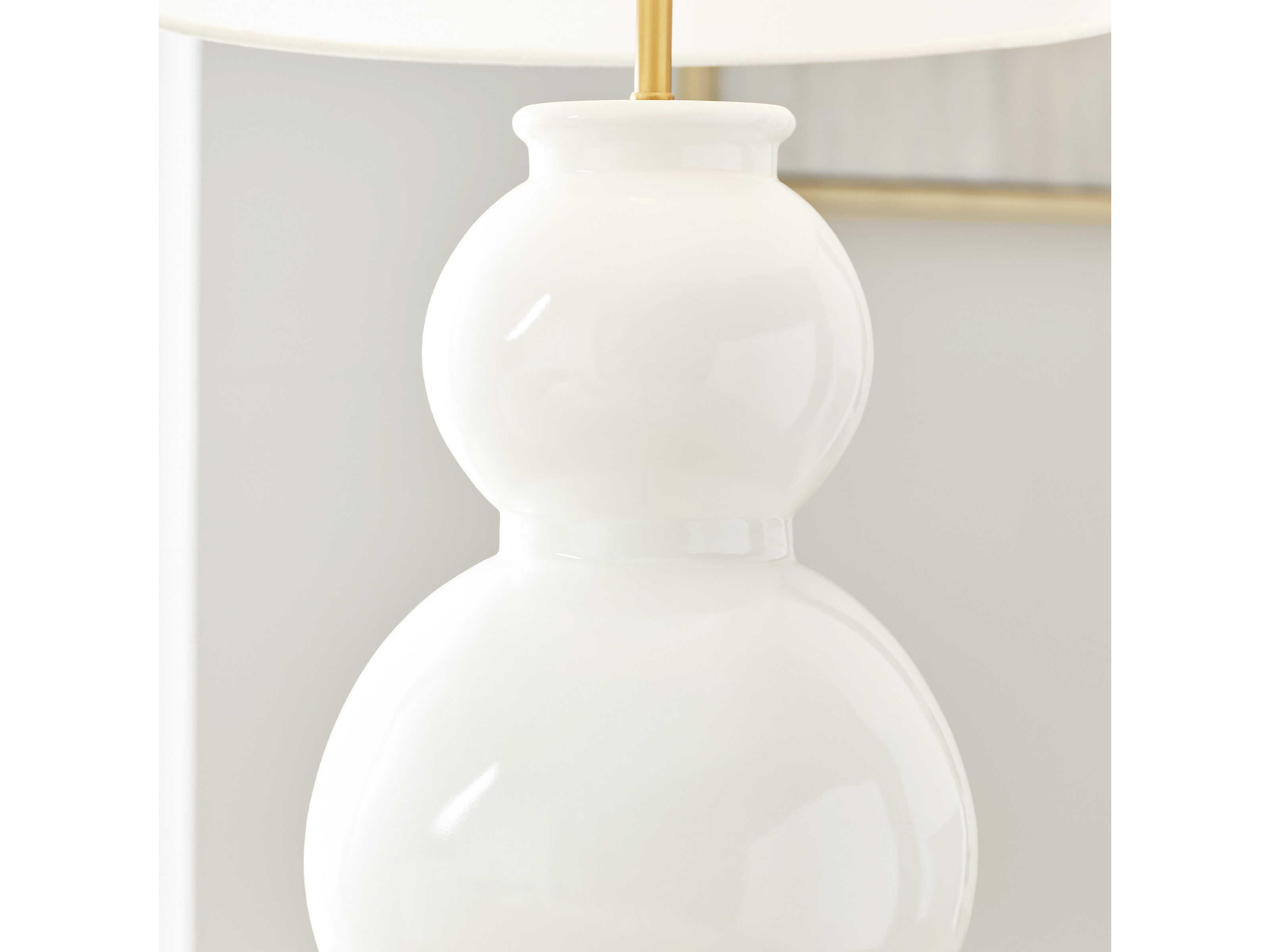 Visual Comfort Studio Buckley Gloss White Linen Buffet Lamp