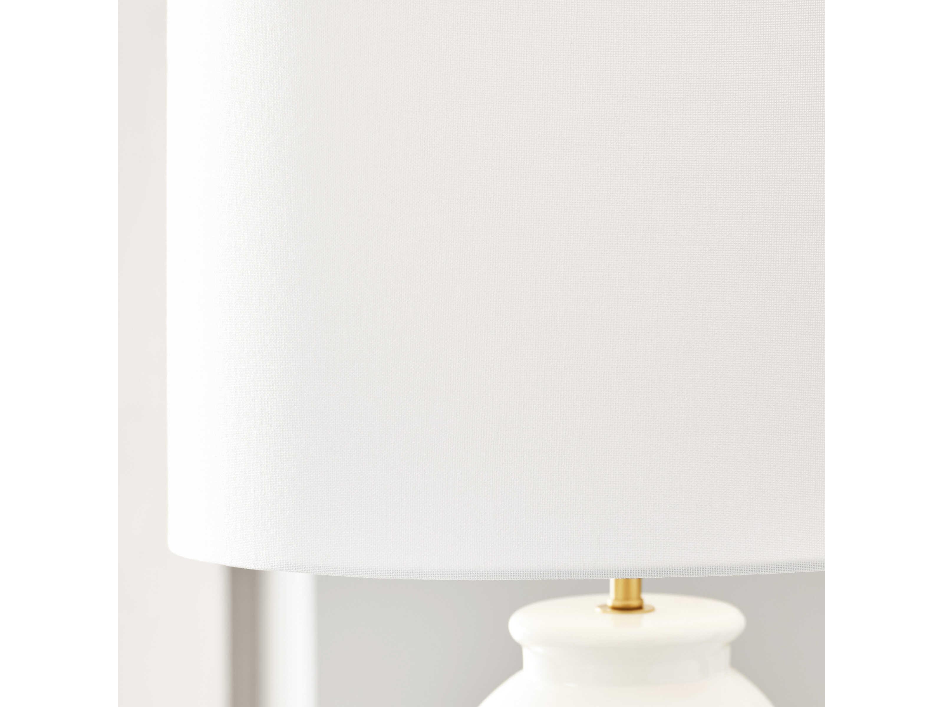 Visual Comfort Studio Buckley Gloss White Linen Buffet Lamp