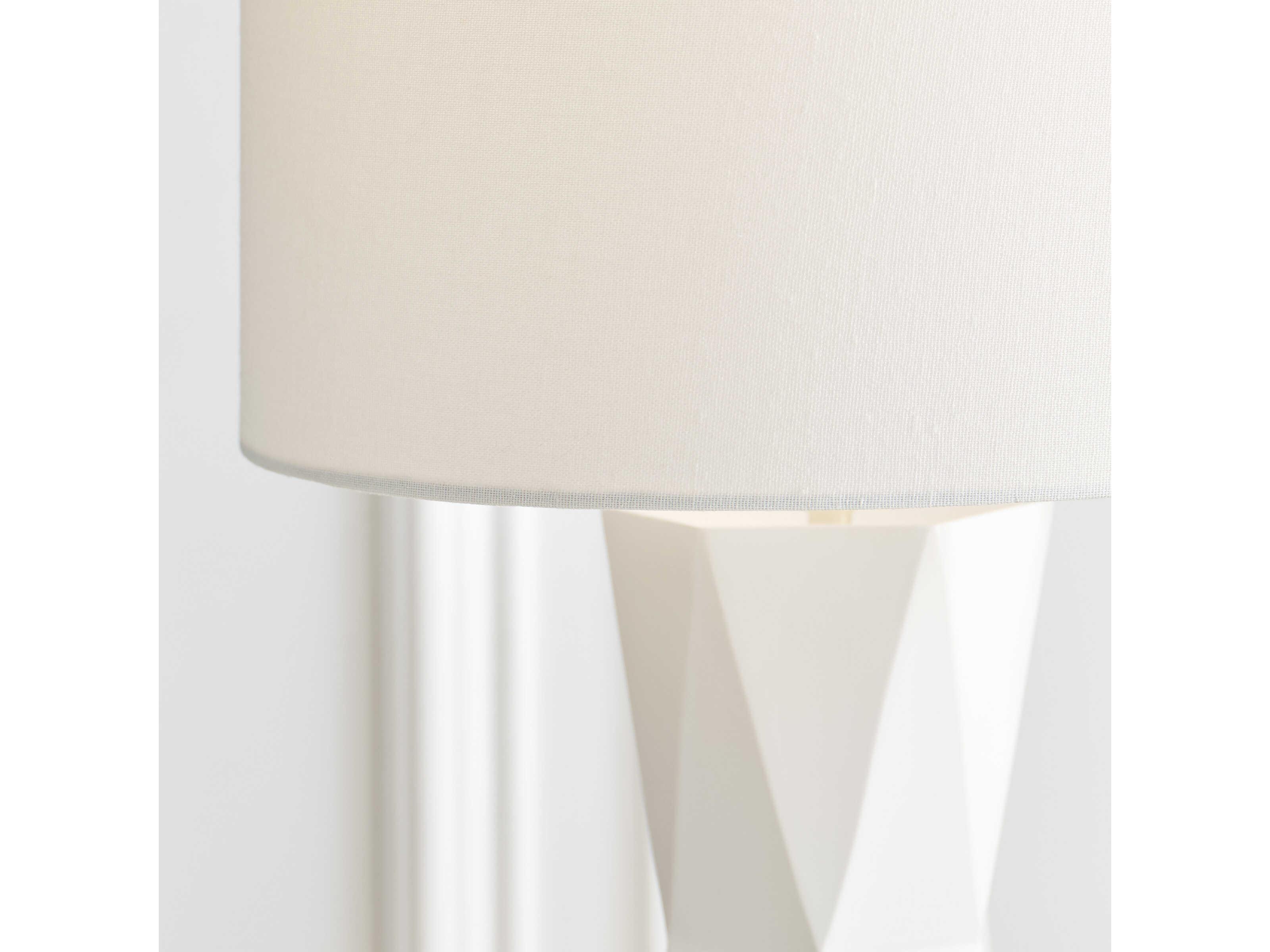 Visual Comfort Studio Fernwood Gloss White Linen Buffet Lamp