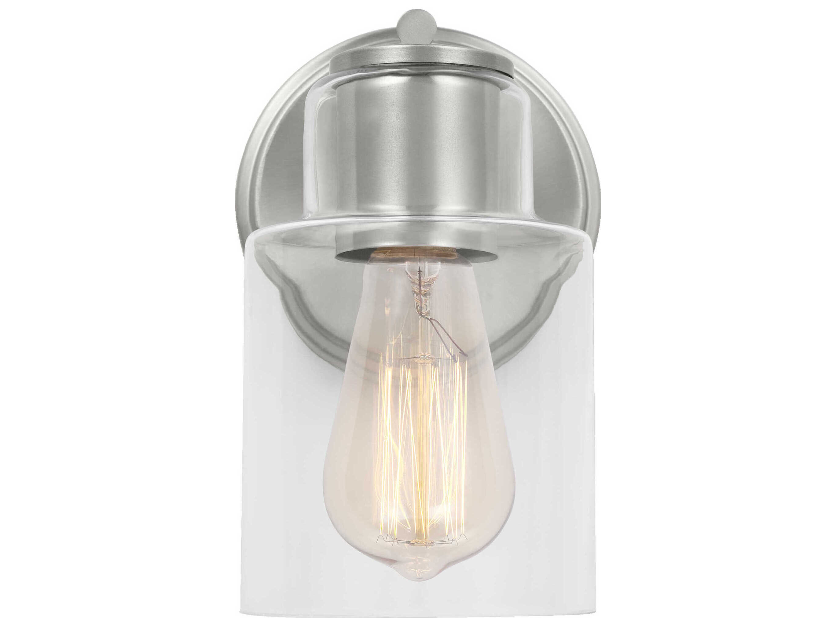 Visual Comfort Studio Sayward 1-Light Brushed Steel Wall Sconce