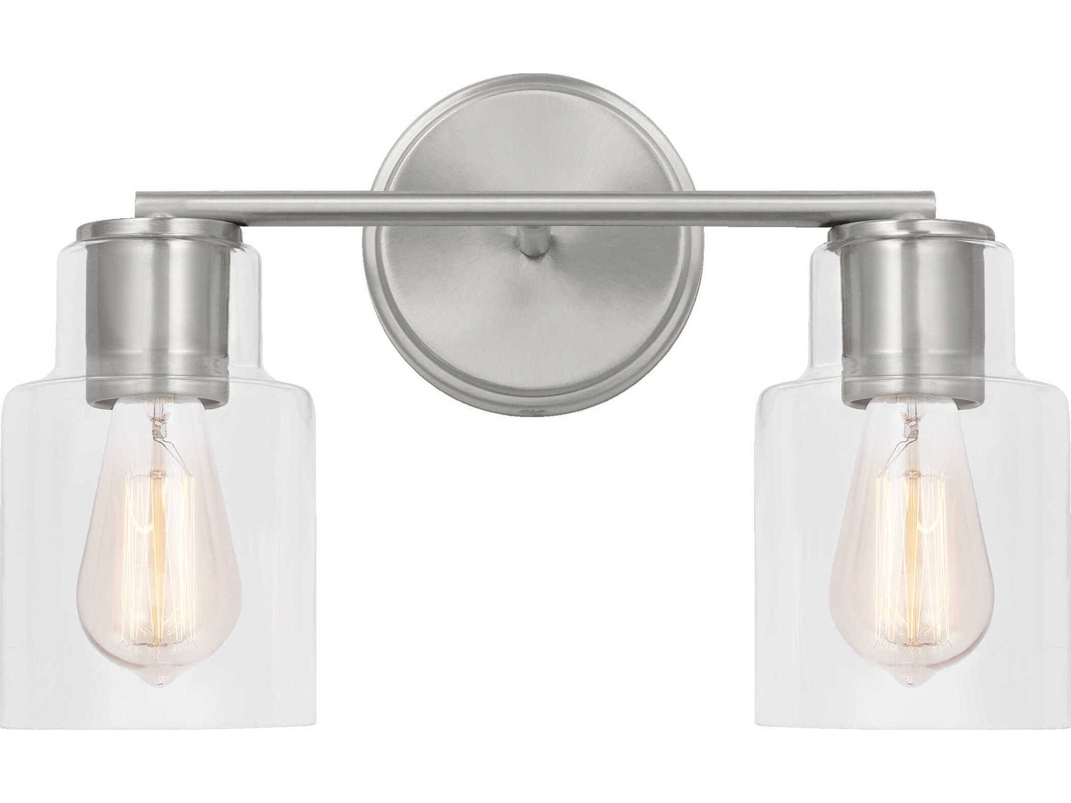 Visual Comfort Studio Sayward 2-Light Brushed Steel Vanity Light
