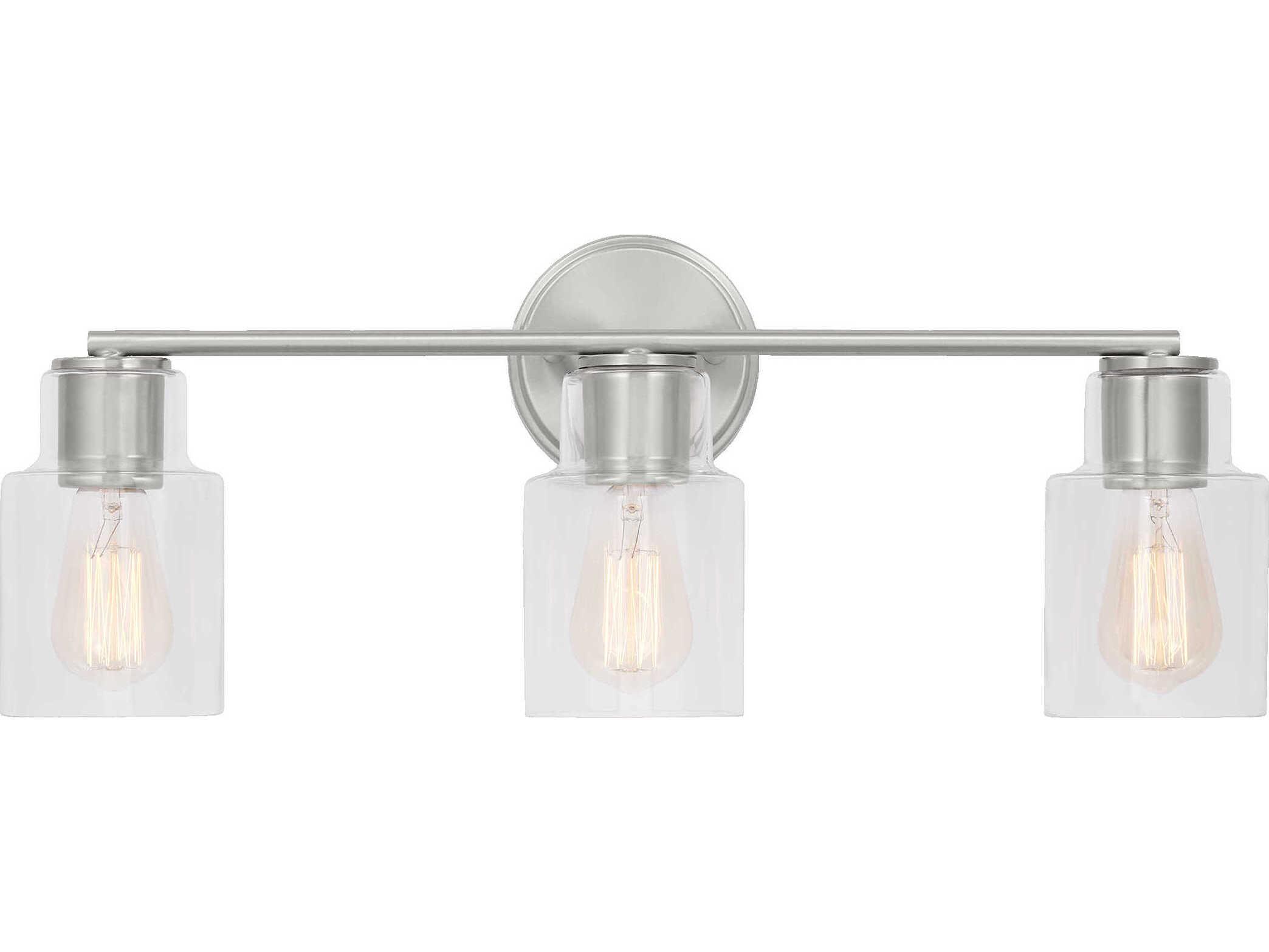 Visual Comfort Studio Sayward 3-Light Brushed Steel Vanity Light