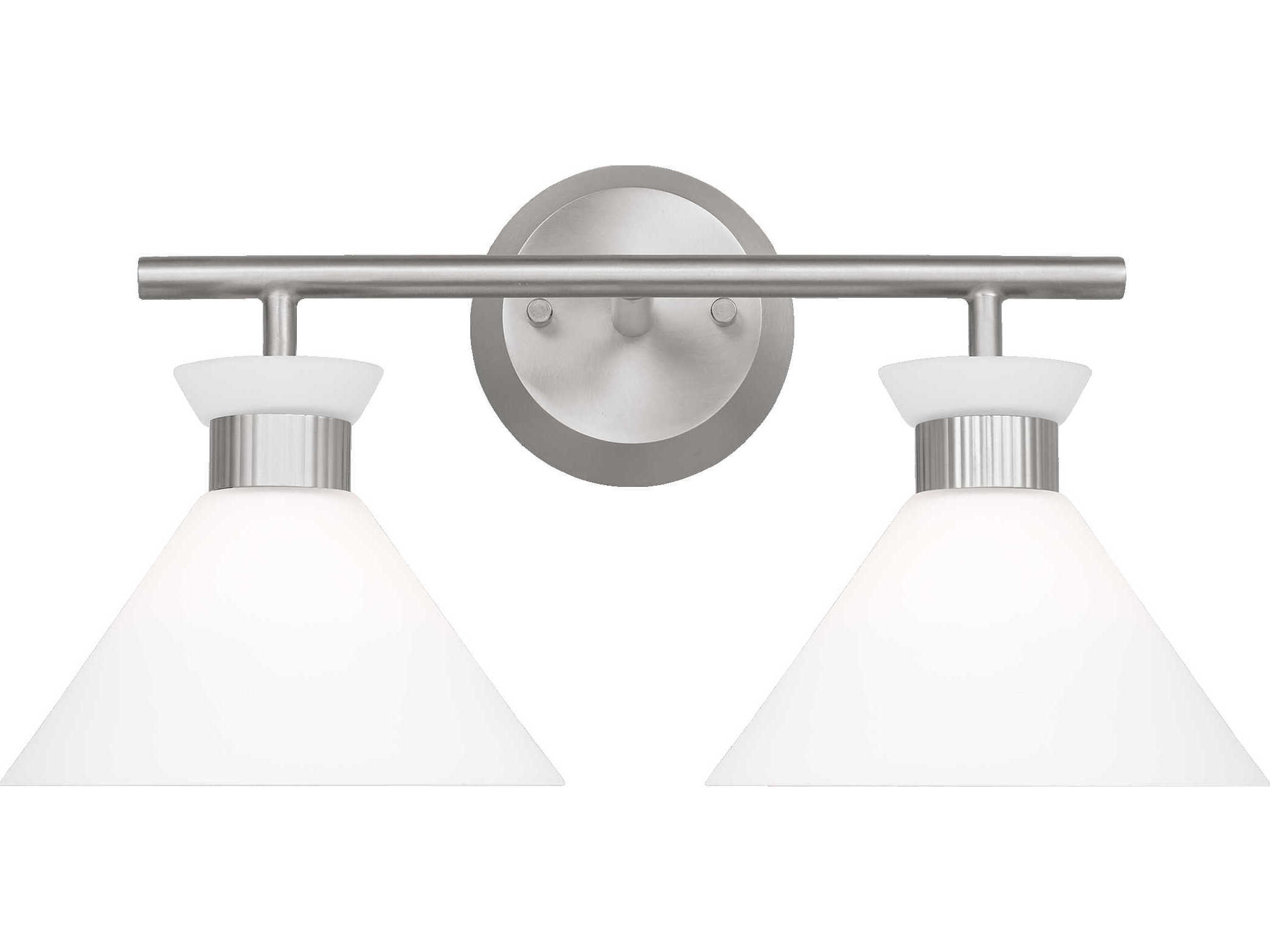 Visual Comfort Studio Belcarra 2-Light Brushed Steel Vanity Light