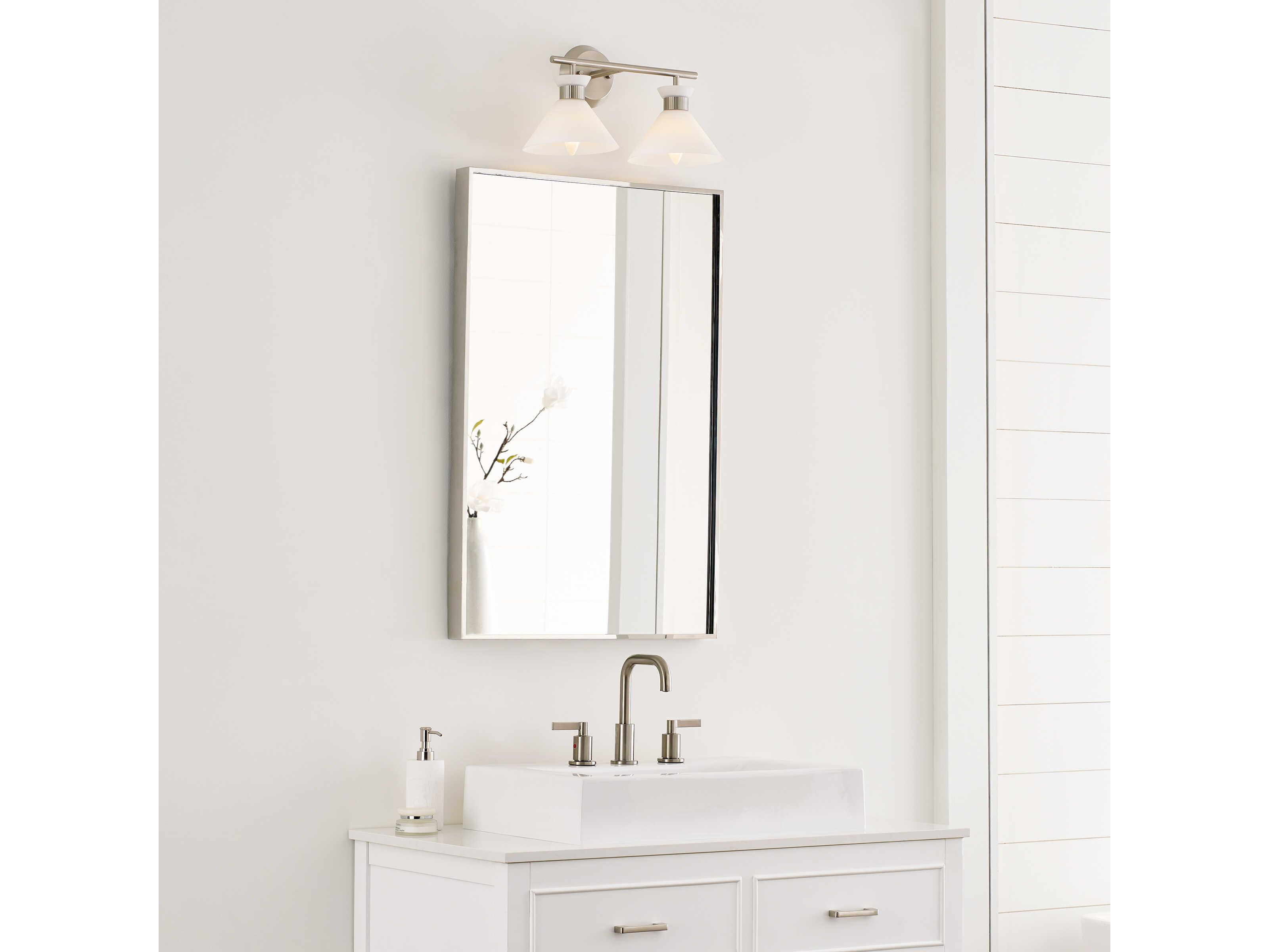 Visual Comfort Studio Belcarra 2-Light Brushed Steel Vanity Light