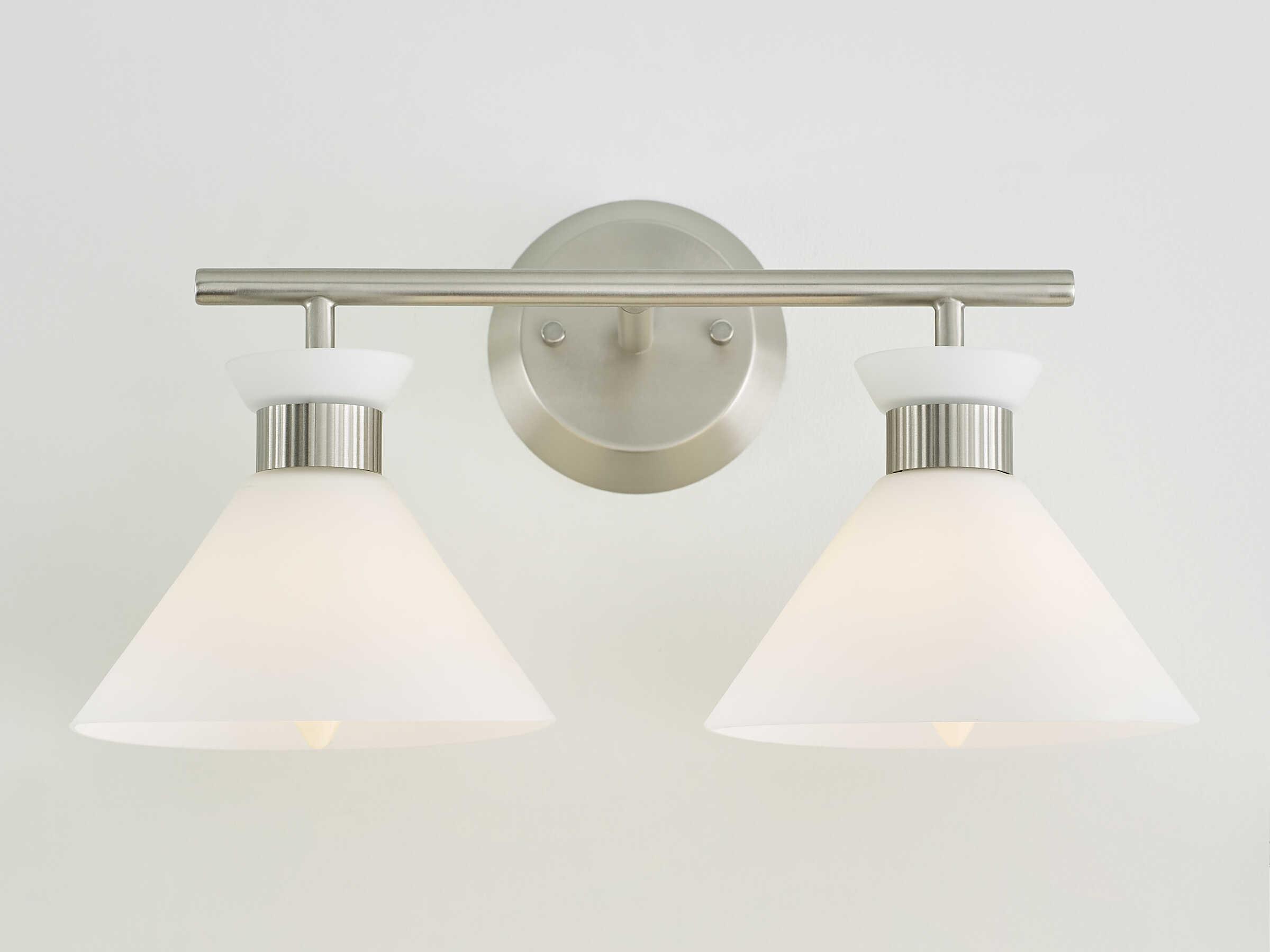 Visual Comfort Studio Belcarra 2-Light Brushed Steel Vanity Light