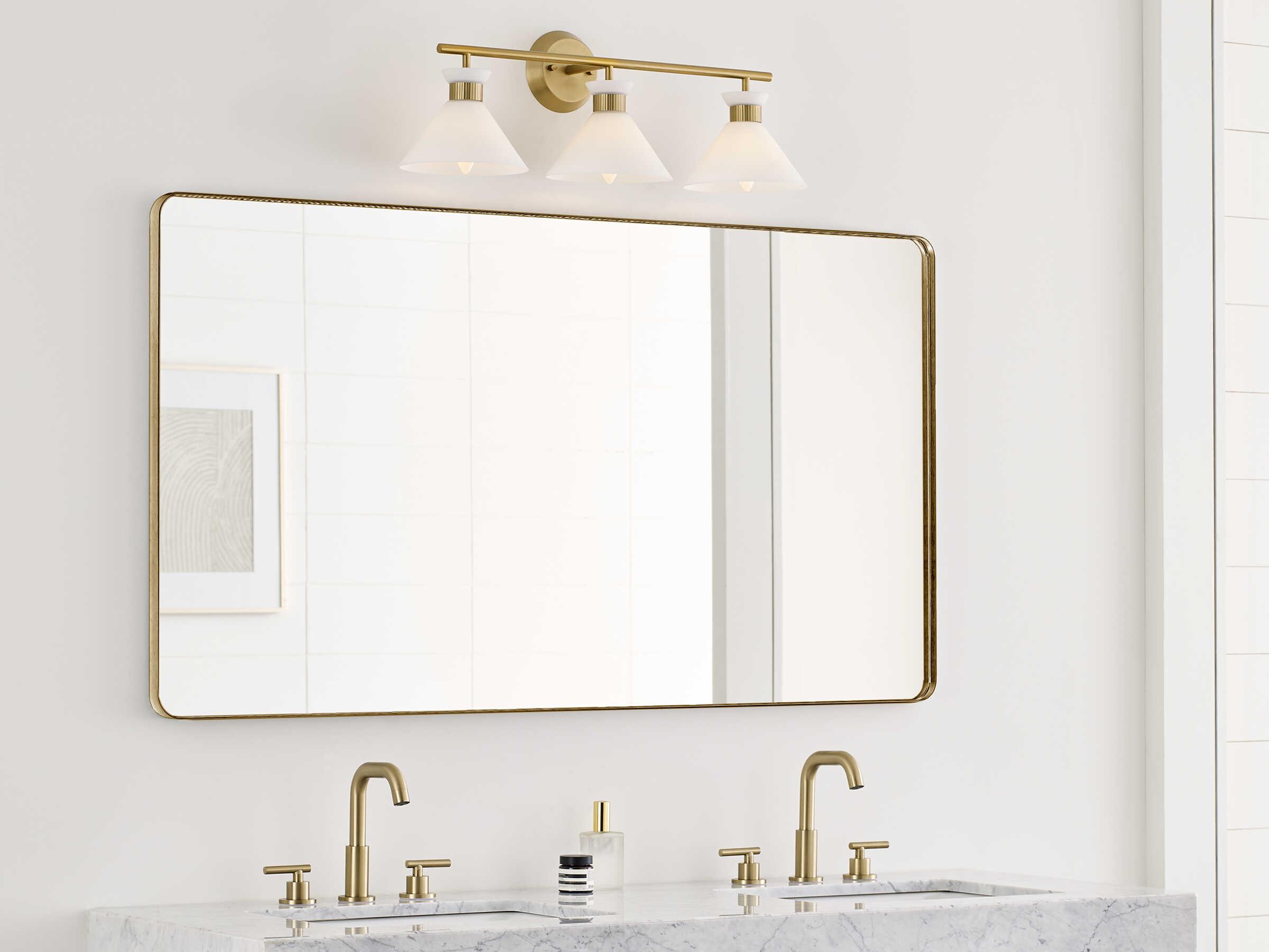 Visual Comfort Studio Belcarra 3-Light Satin Brass Vanity Light