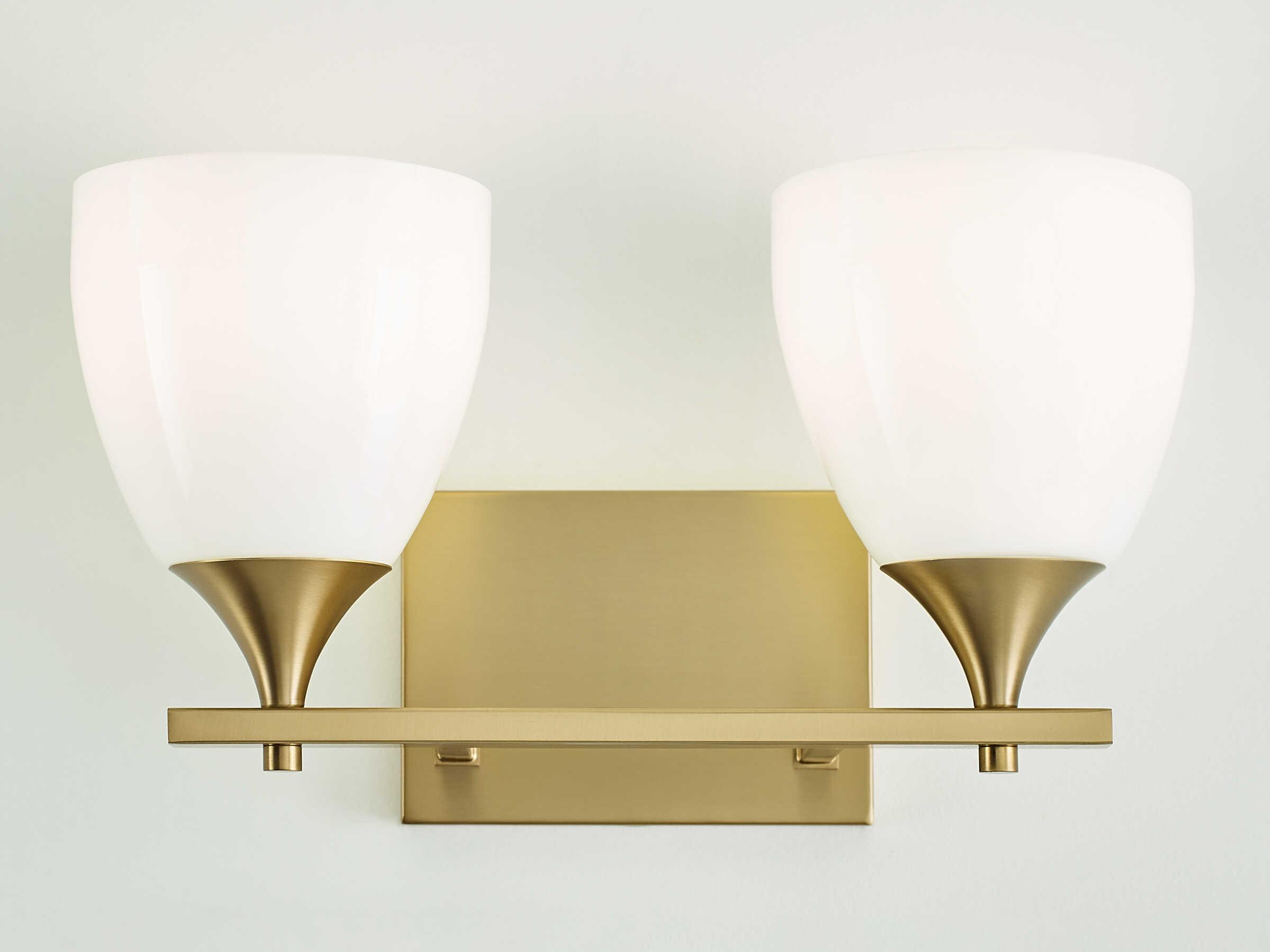 Visual Comfort Studio Toffino 2-Light Satin Brass Vanity Light