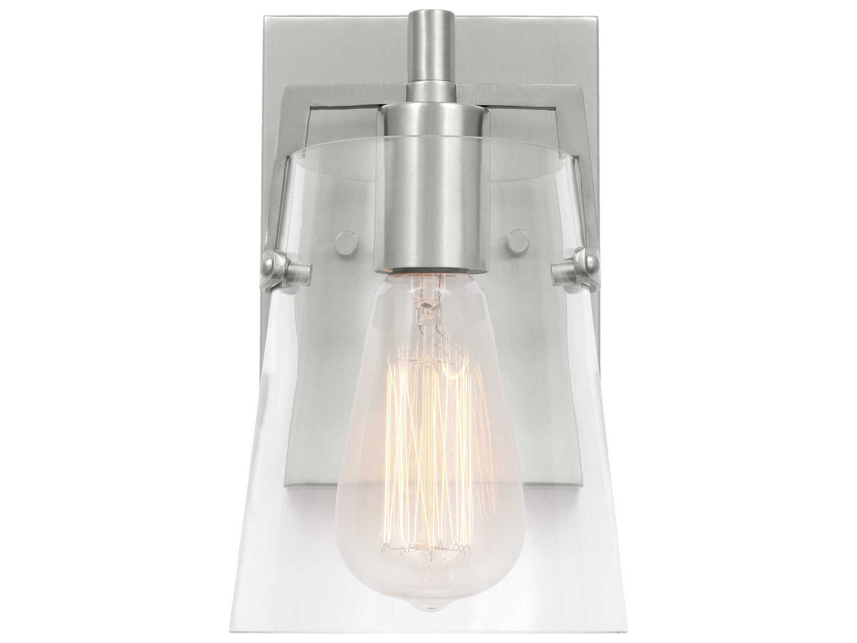 Visual Comfort Studio Crofton 1-Light Brushed Steel Wall Sconce