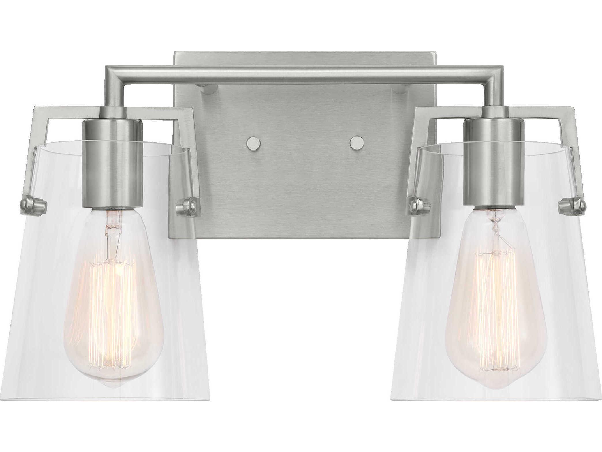 Visual Comfort Studio Crofton 2-Light Brushed Steel Vanity Light