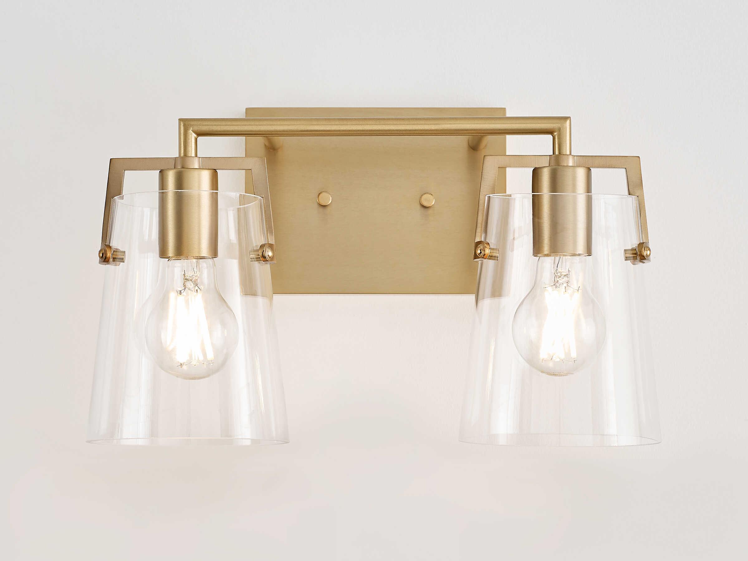 Visual Comfort Studio Crofton 2-Light Satin Brass Vanity Light