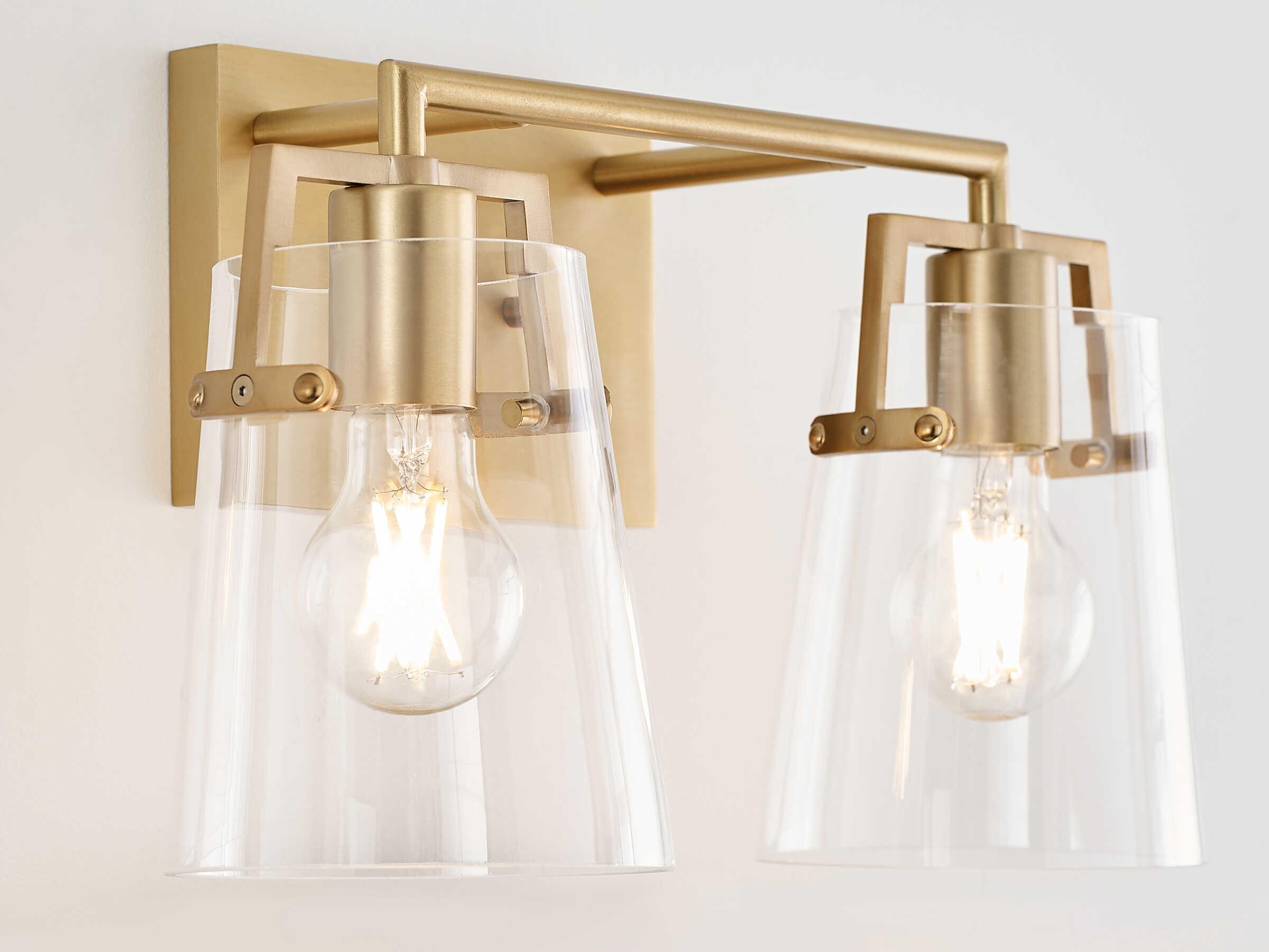 Visual Comfort Studio Crofton 2-Light Satin Brass Vanity Light