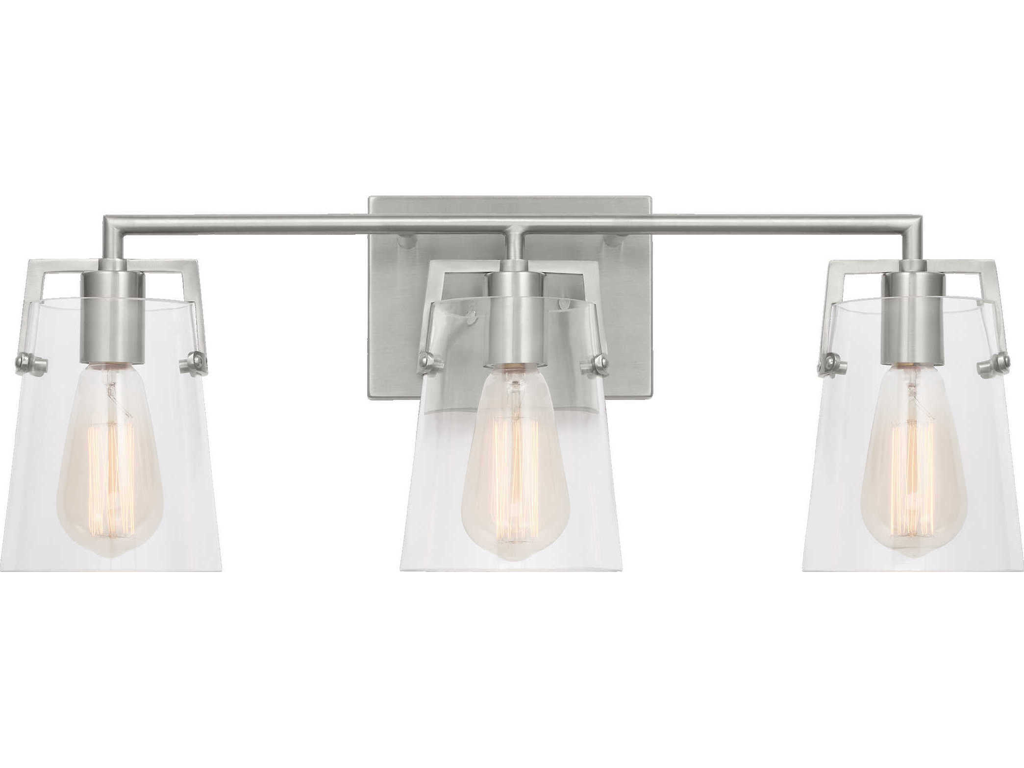 Visual Comfort Studio Crofton 3-Light Brushed Steel Vanity Light