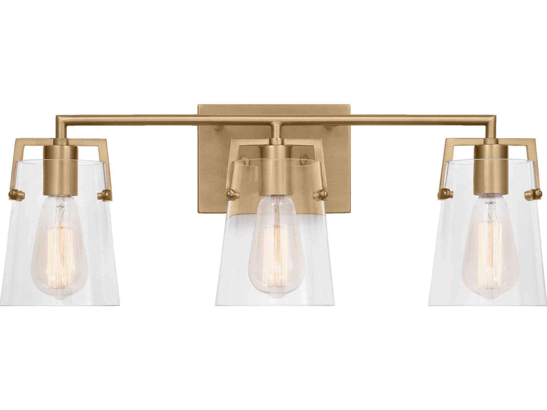 Visual Comfort Studio Crofton 3-Light Satin Brass Vanity Light