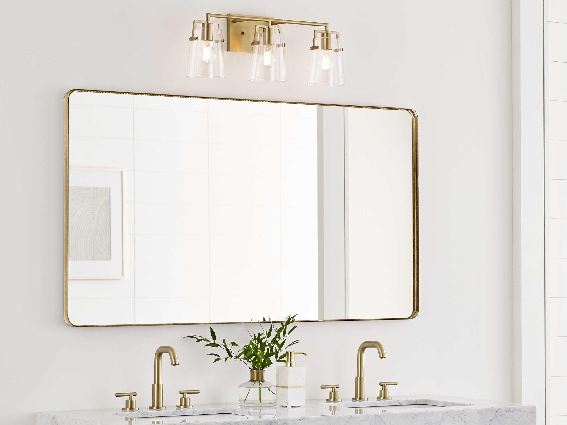 Visual Comfort Studio Crofton 3-Light Satin Brass Vanity Light