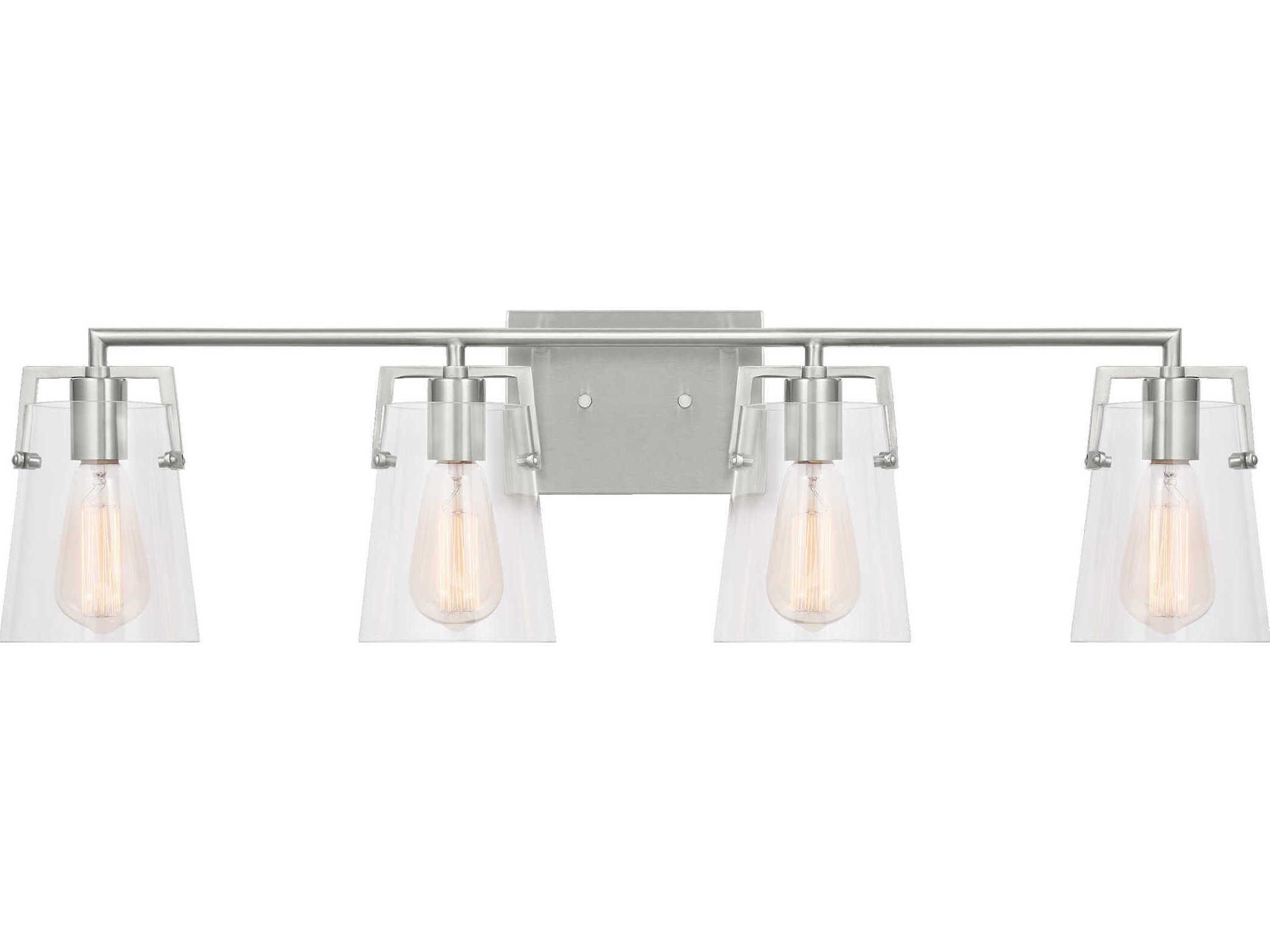 Visual Comfort Studio Crofton 4-Light Brushed Steel Vanity Light