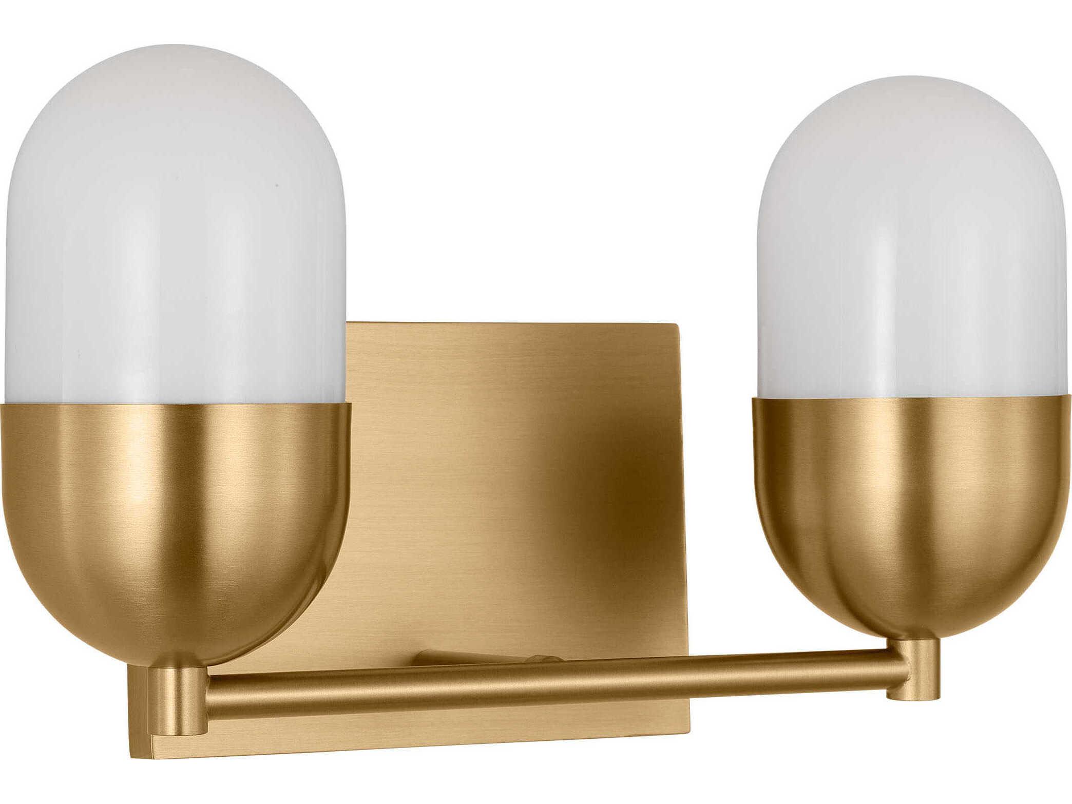 Visual Comfort Studio Foster 2-Light Satin Brass Vanity Light