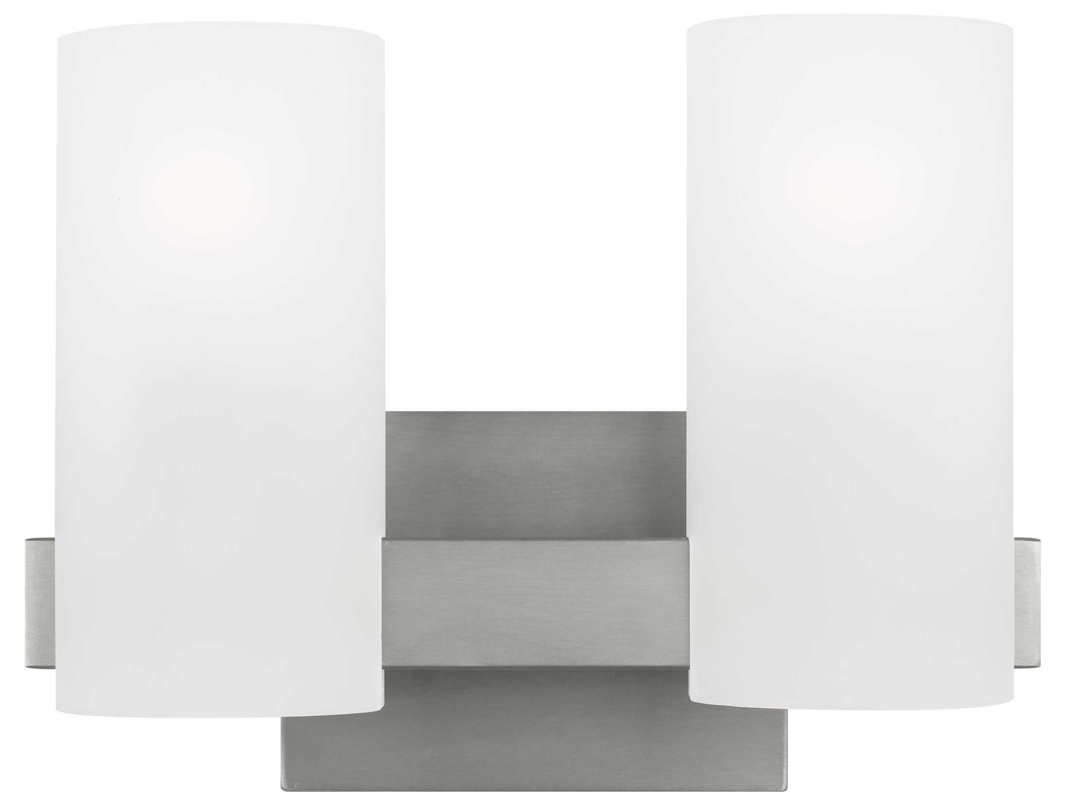 Visual Comfort Studio Rhode 2-Light Brushed Steel Vanity Light