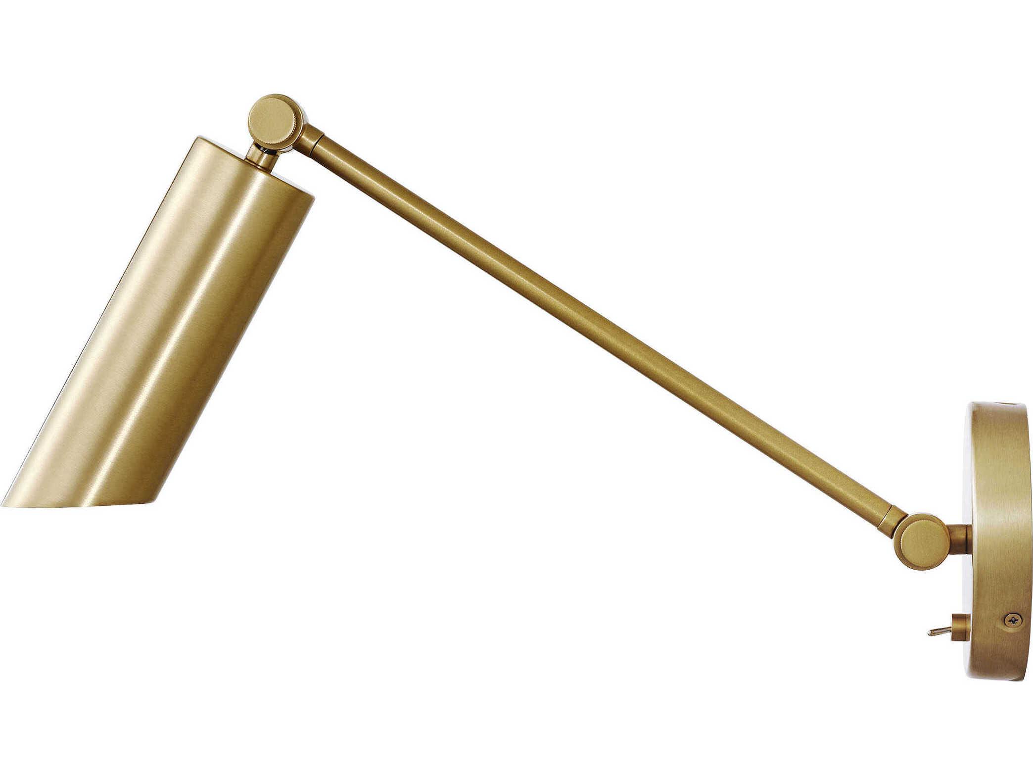 Visual Comfort Studio Frasar 1-Light Satin Brass Swing Wall Sconce