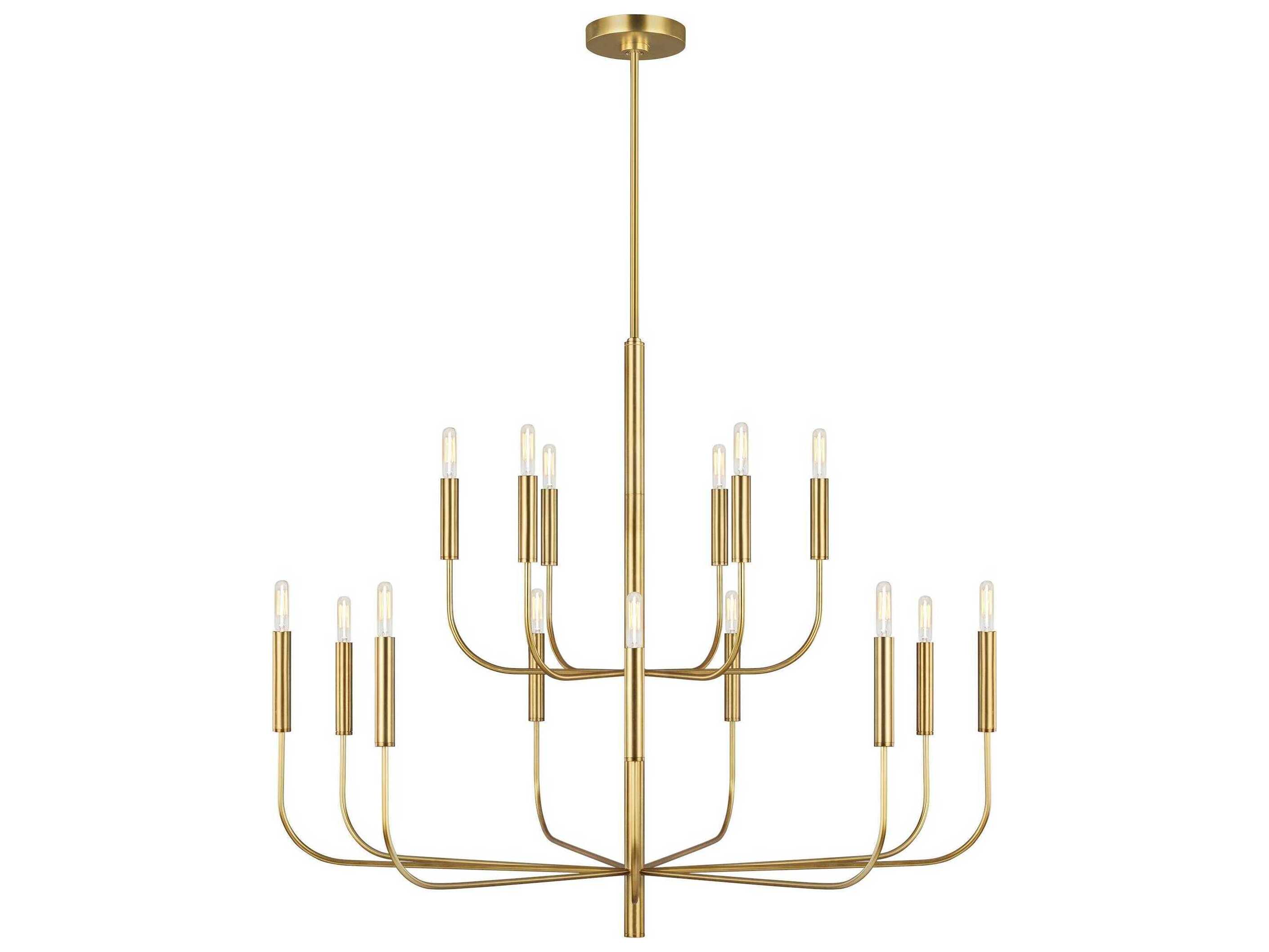 Visual Comfort Studio Brianna 15-Light Burnished Brass Candelabra Chandelier