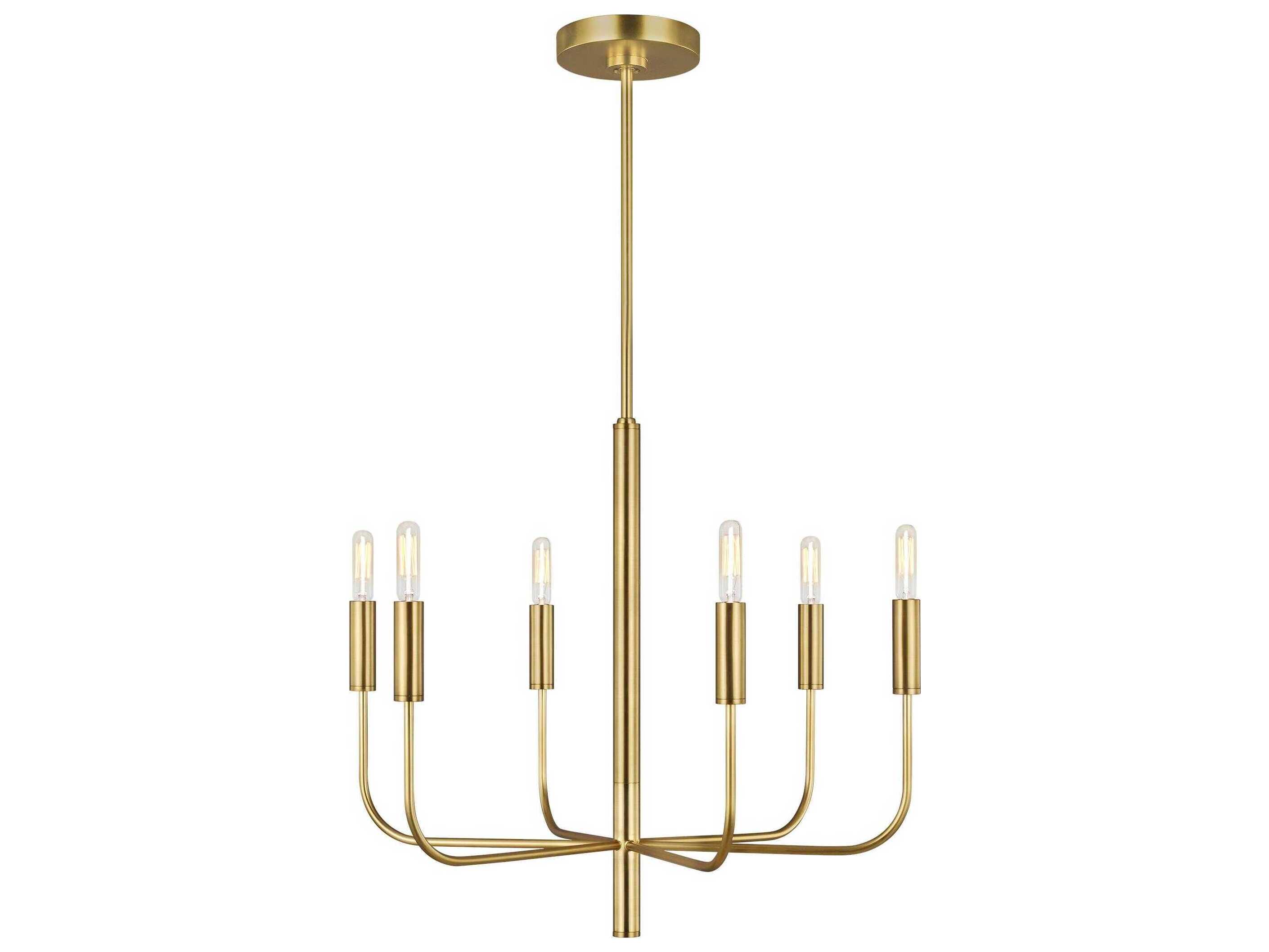 Visual Comfort Studio Brianna 6-Light Burnished Brass Candelabra Chandelier