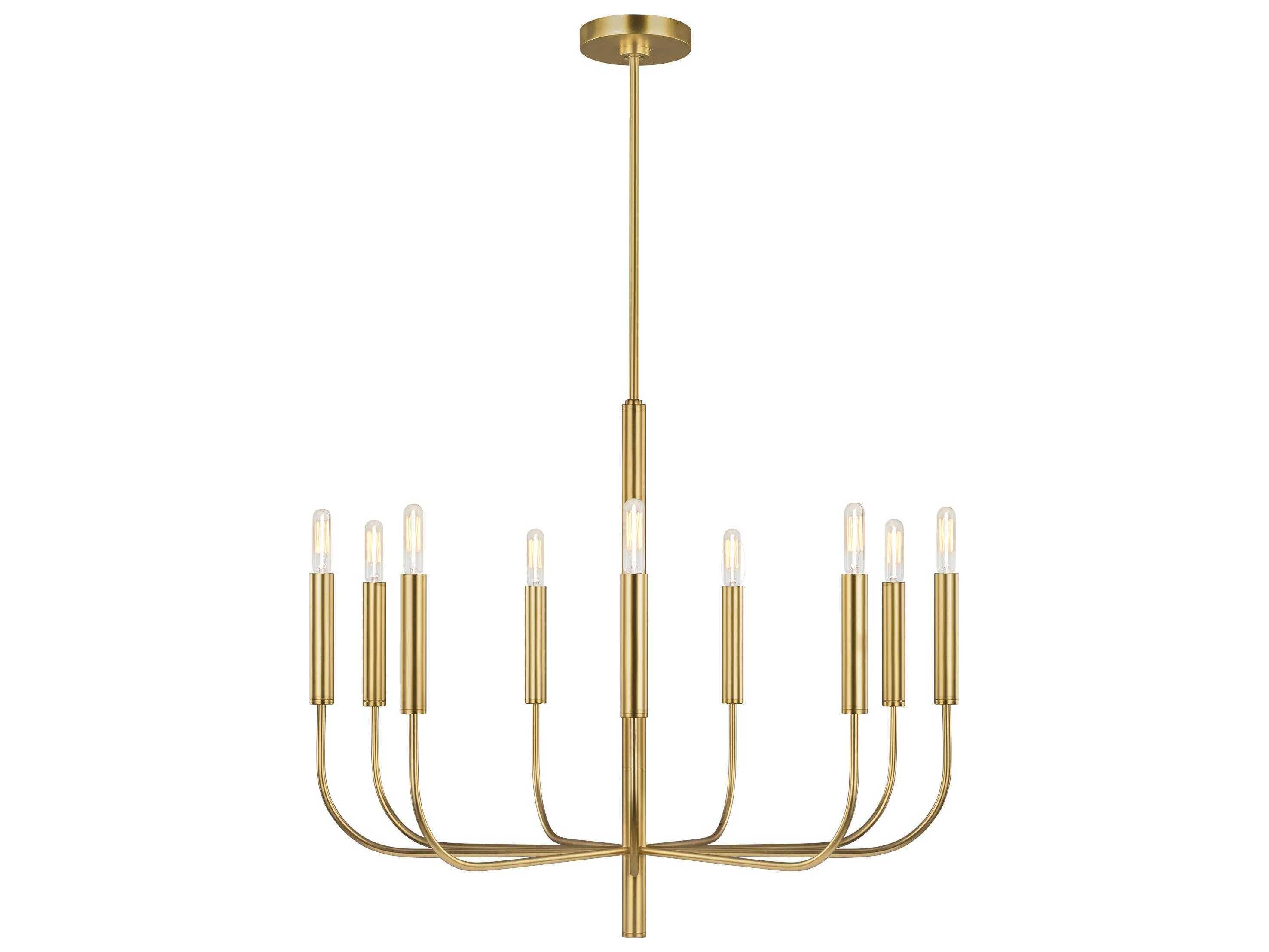 Visual Comfort Studio Brianna 9-Light Burnished Brass Candelabra Chandelier