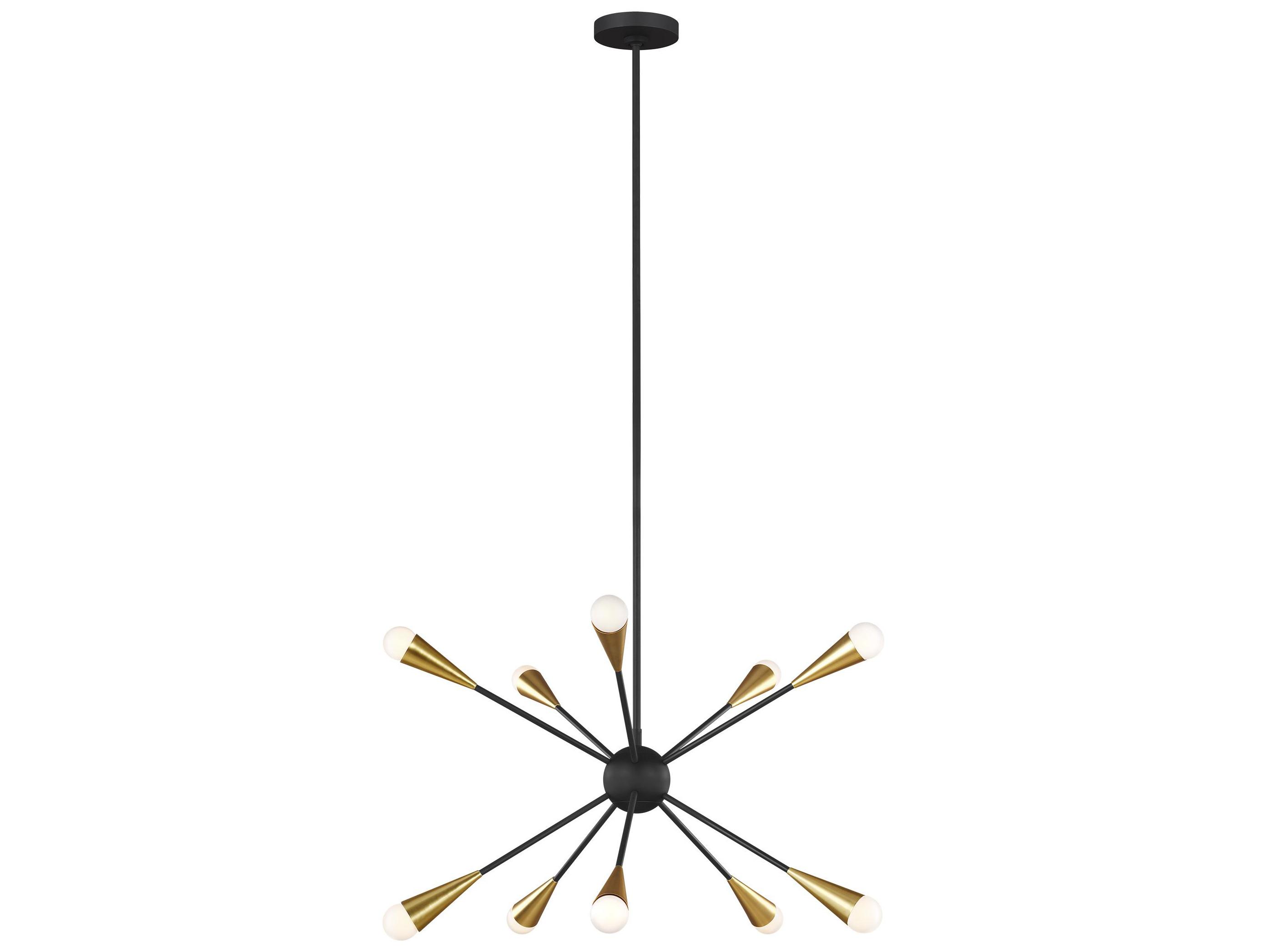 Visual Comfort Studio Jax 10-Light Midnight Black Candelabra Sputnik Chandelier
